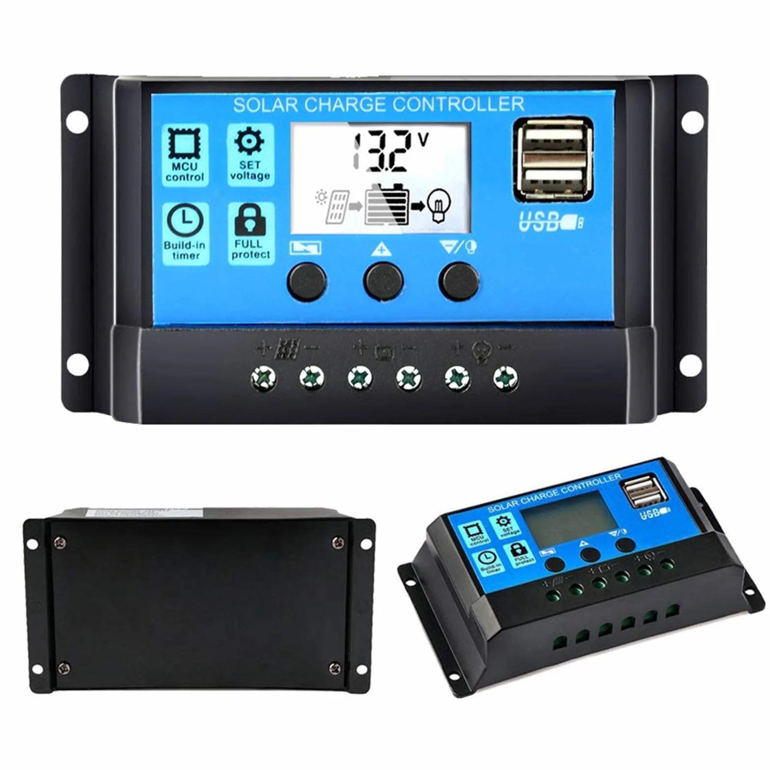 Placa Solar Con Bateria Y Enchufe 220v, Baterias Solares Para Casa, Kit Placa Solar, Inversor Y Cargador De 300 W,Convertidor De CC 12 V A CA 110 V/220 V, Con 2 Puertos USB Y Pantalla LED