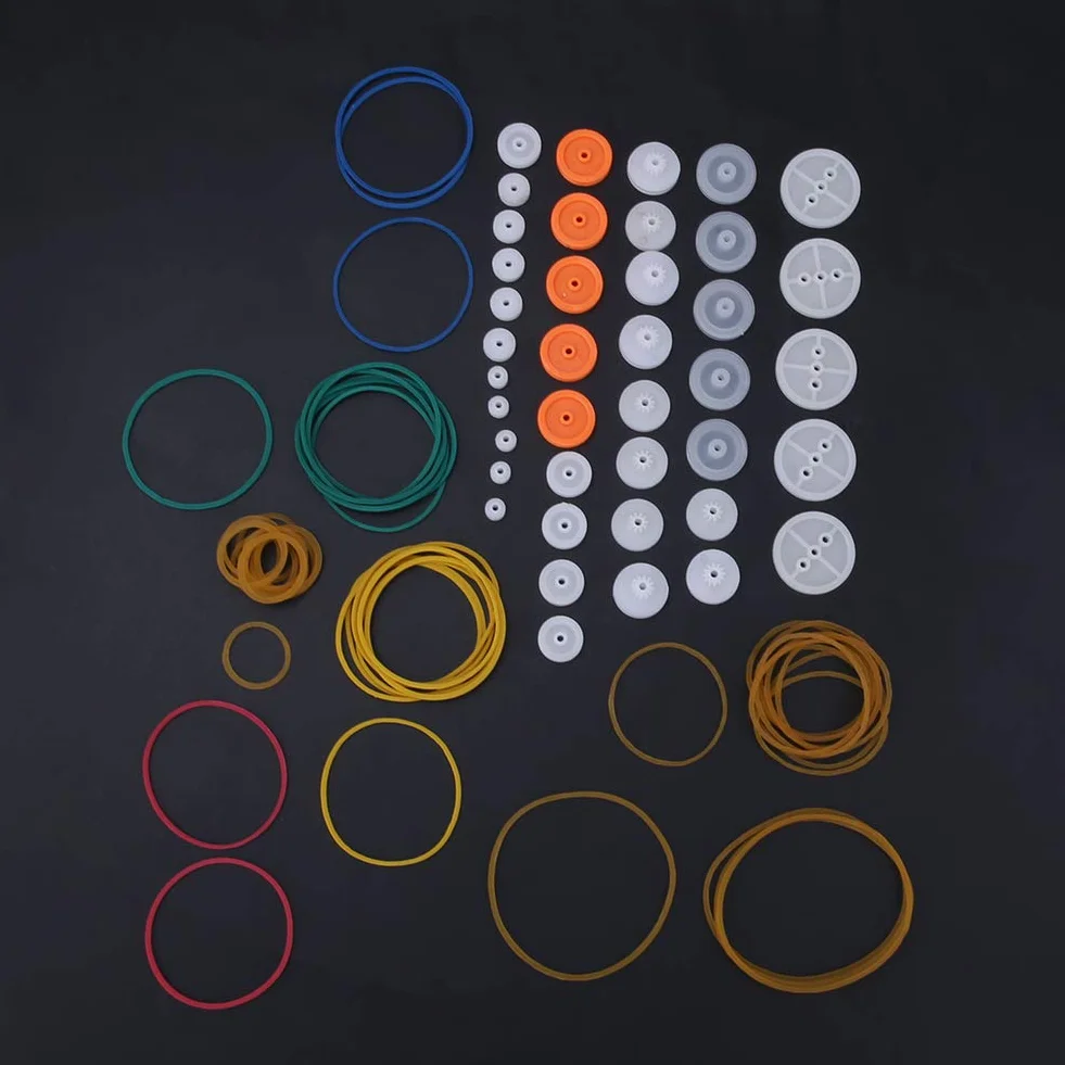 Juego de 84 Piezas de Banda de Goma de Polea de Transmisión para Juguete Modelo Bricolaje