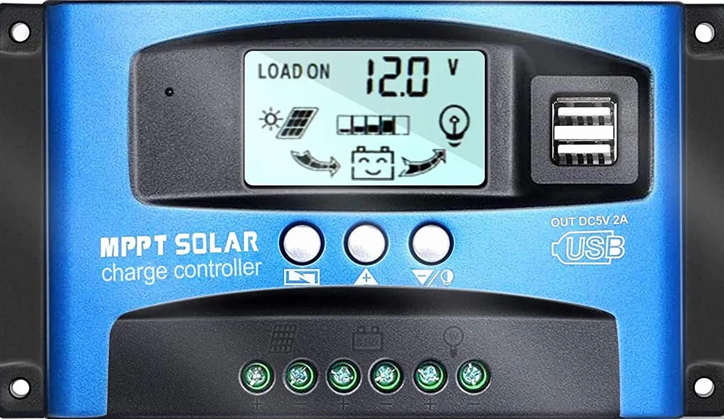 Y&H 100A MPPT Solar Charge Controller 12V 24V LCD Dual USB Regulador Inteligente