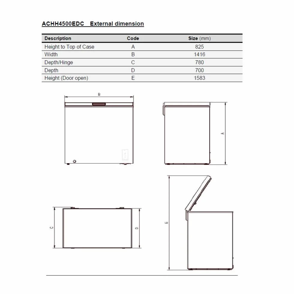 Aspes Congelador Horizontal Blanco ACHH4500EDC 418L Dual Cooling 2 Cestas Clase E
