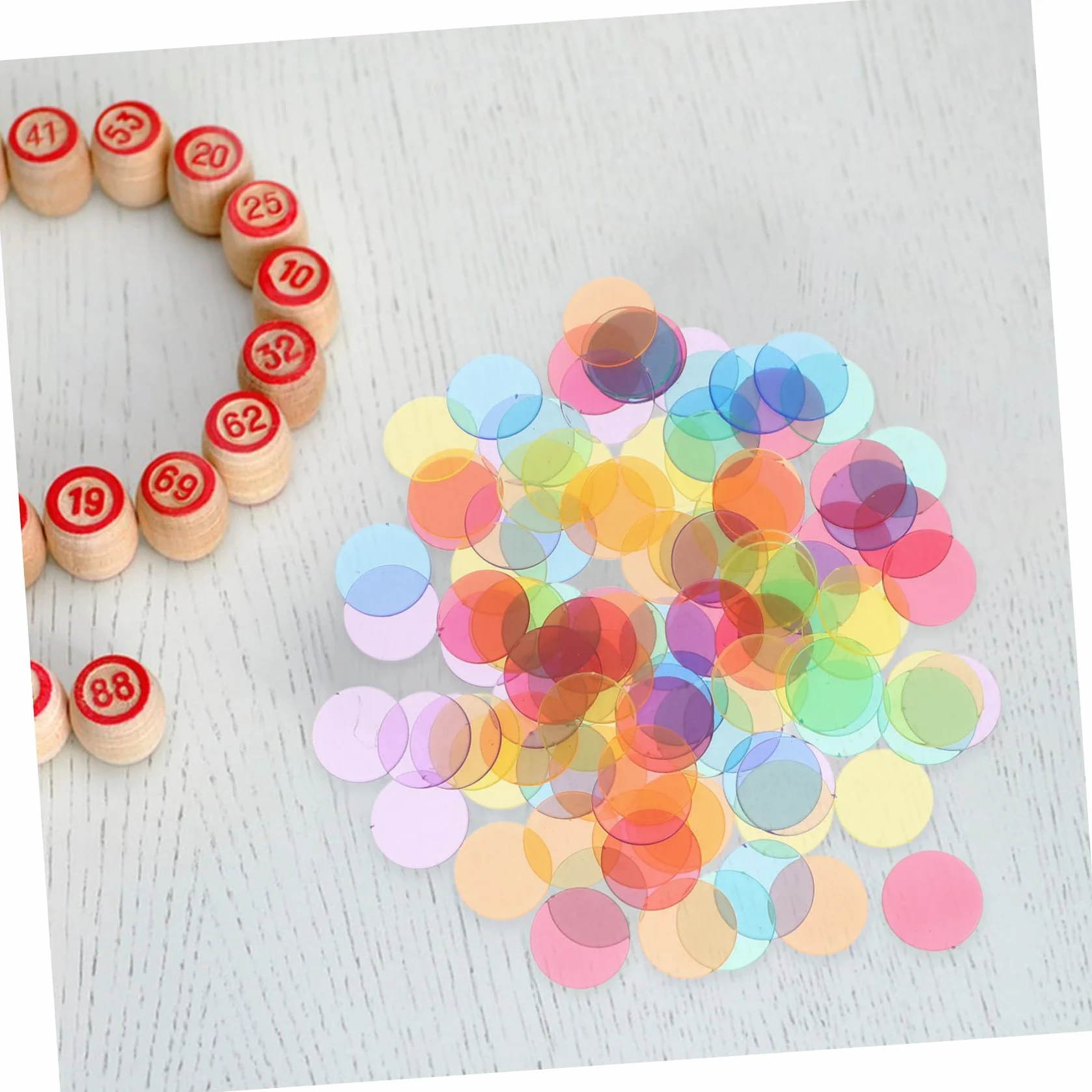 Fichas Transparentes de 19mm para Bingo y Juegos Educativos, 100 Piezas de Plástico Abs
