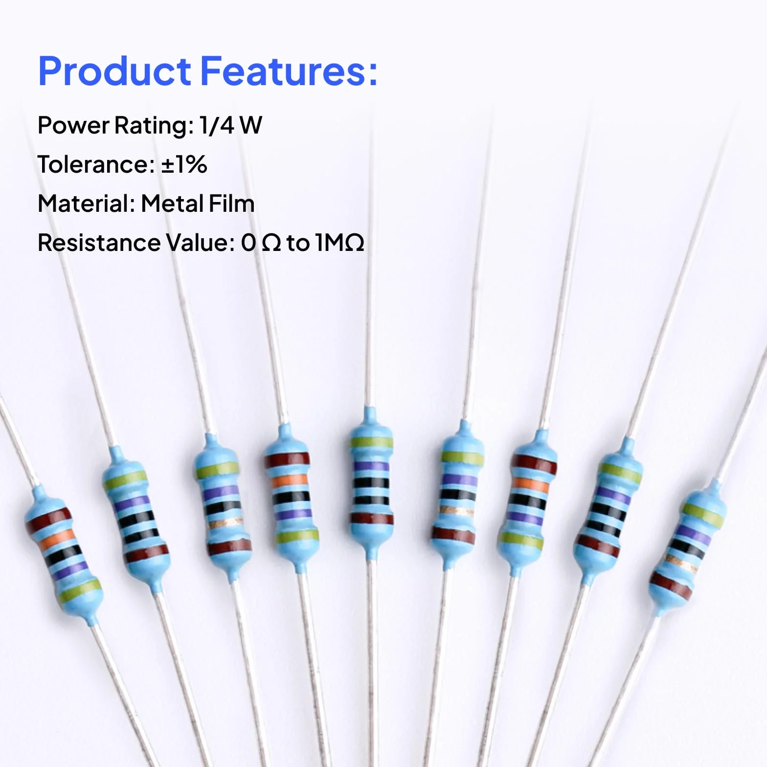 ELEGOO Kit Resistencias 17 Valores ±1% 0 Ohm-1M Ohm Paquete 525 Piezas