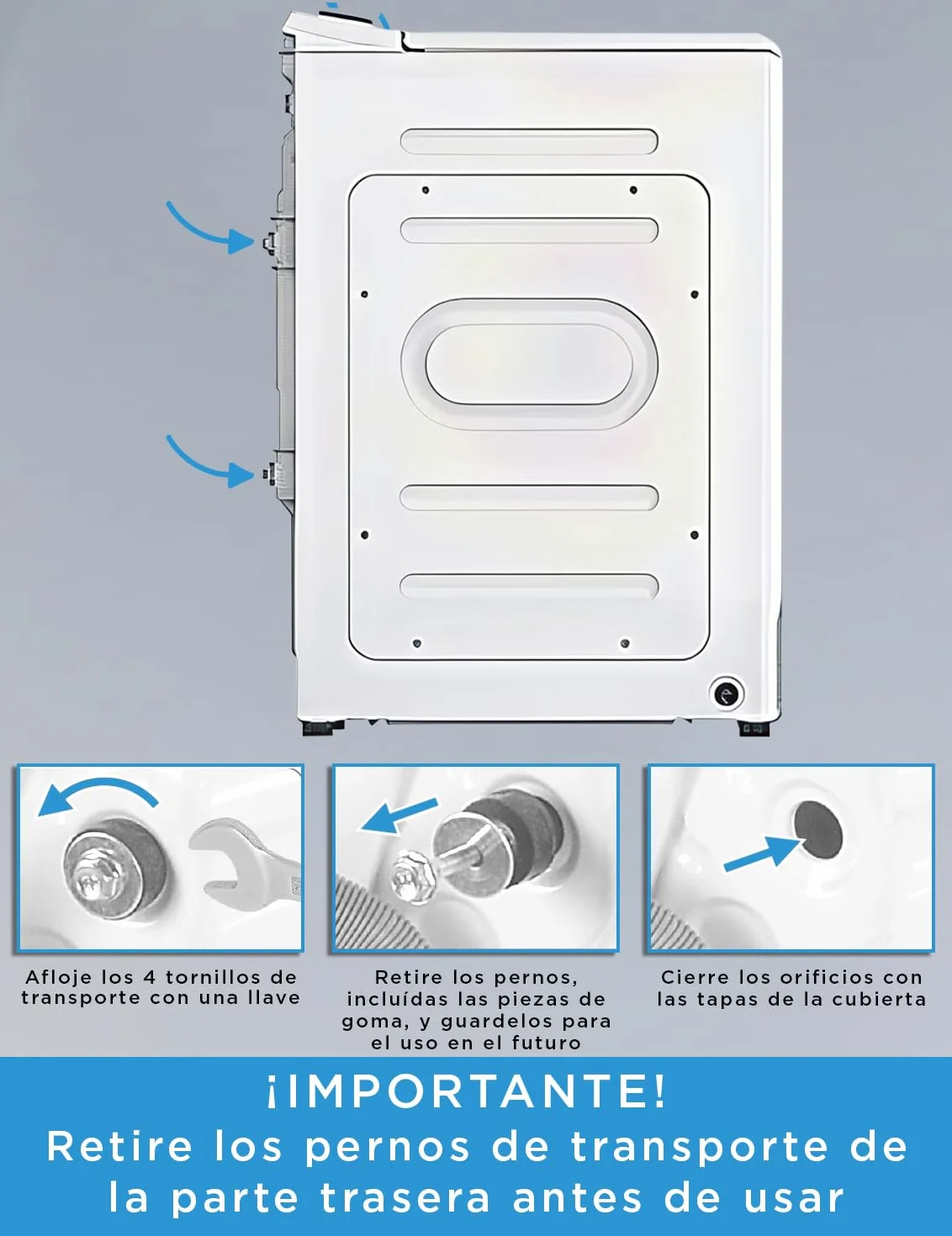 Midea Lavadora Carga Superior 6kg 1200 RPM 15 programas diseño ultra slim Función de vapor Lavado Rapido Modo ECO