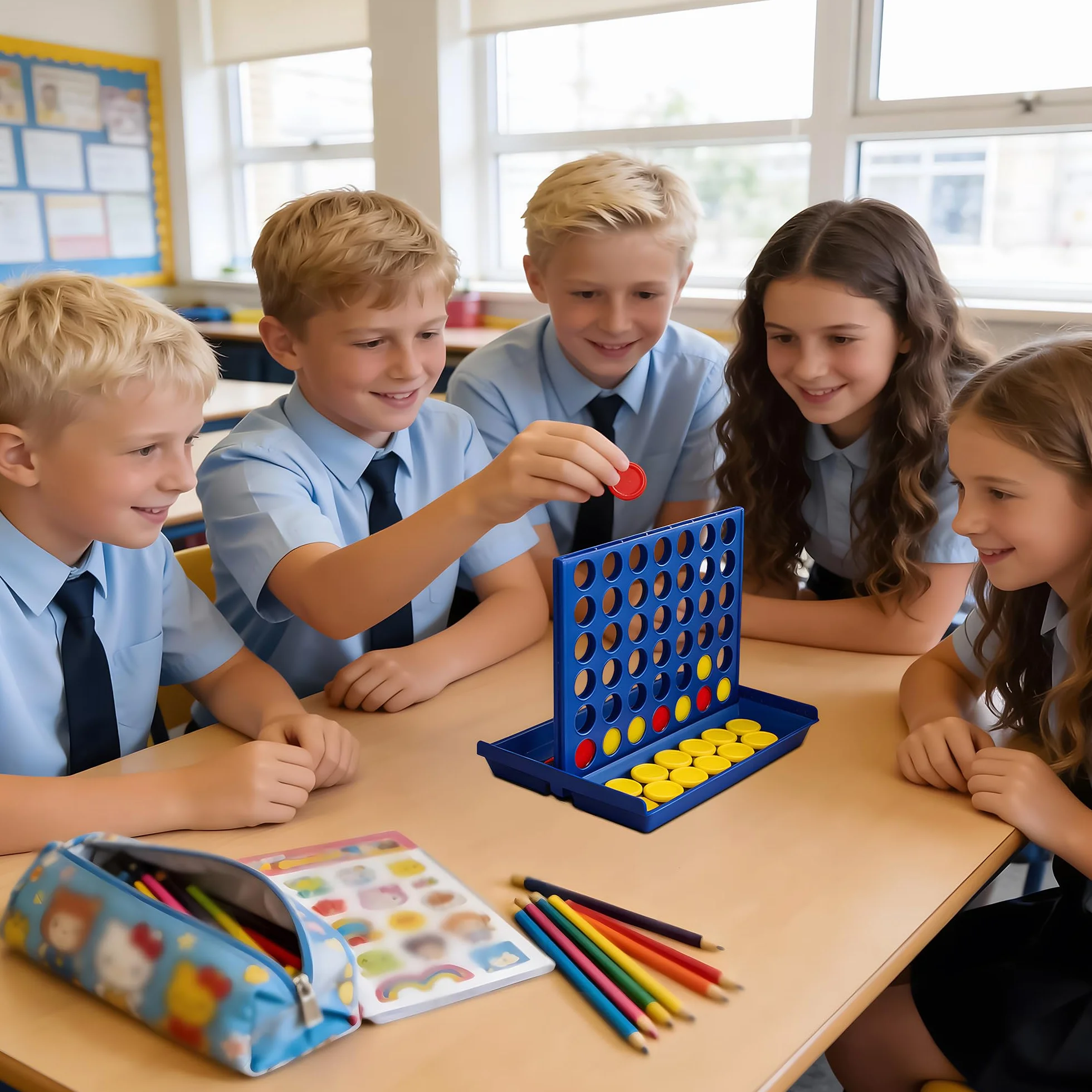 Juego de Mesa Cuatro en Raya Educativo para Niños Mayores de 3 Años Viaje