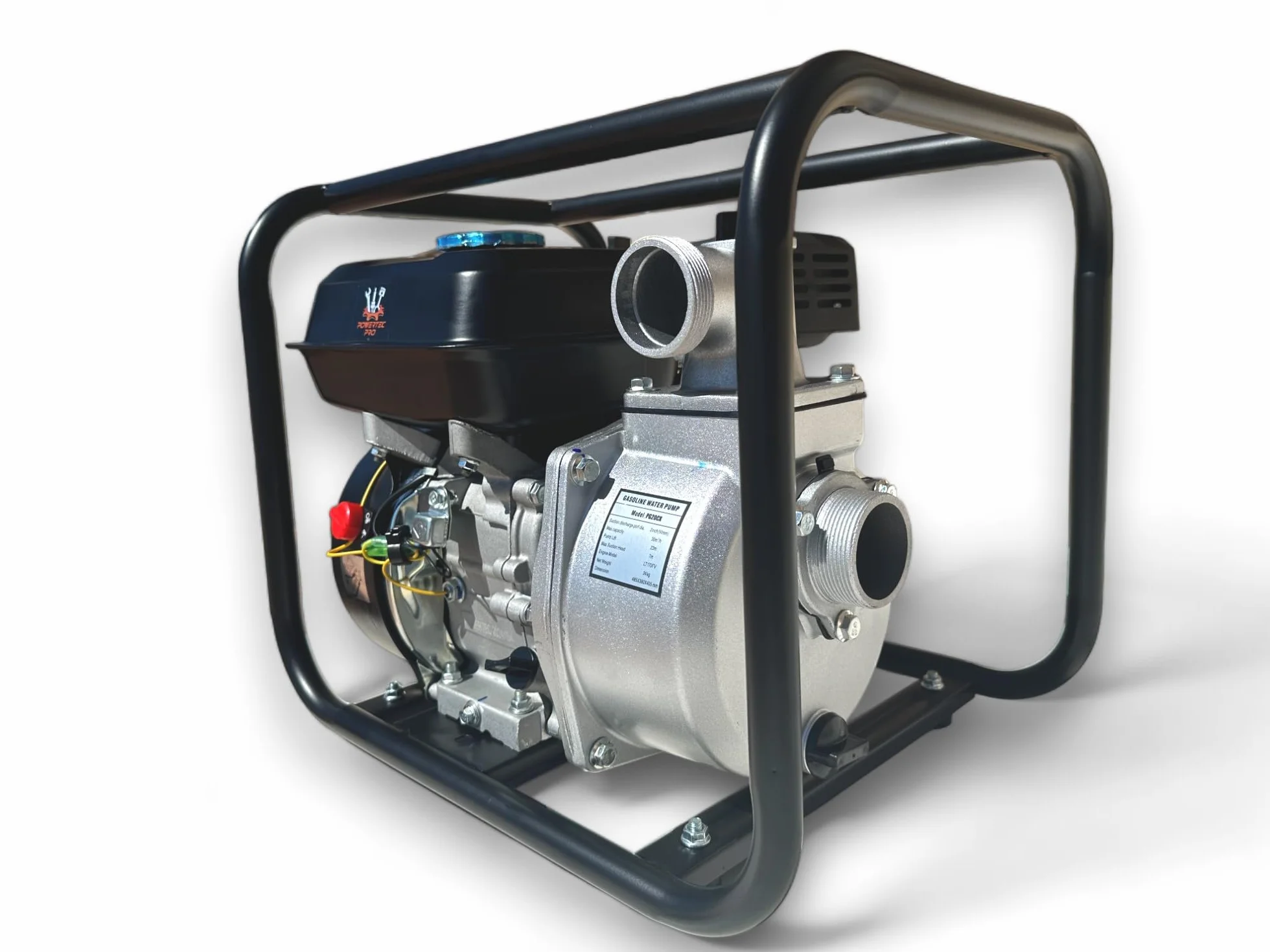 BOMBA DE AGUA GASOLINA CON MOTOR DE 4 TIEMPOS, 163cc CONEXION 50mm 30.000 LITROS POR HORA