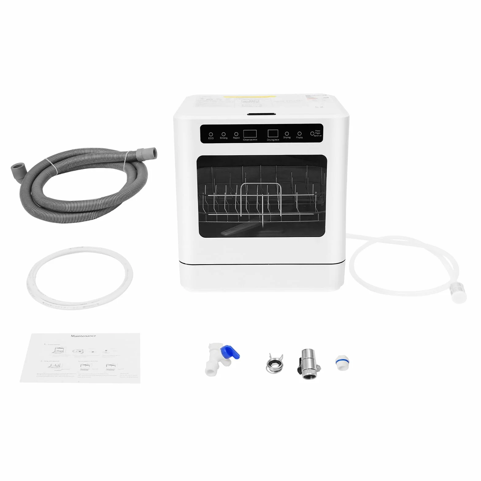 Lavavajillas de mesa independiente 800 W 4 modos de limpieza portátil control táctil pantalla LED