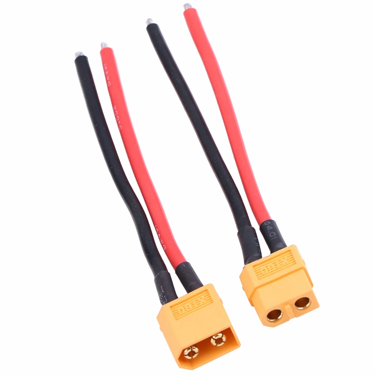 Xt60 Pigtail Macho y Hembra Enchufe 2 Piezas 14AWG Cable de Silicona para Conexiones de Batería RC