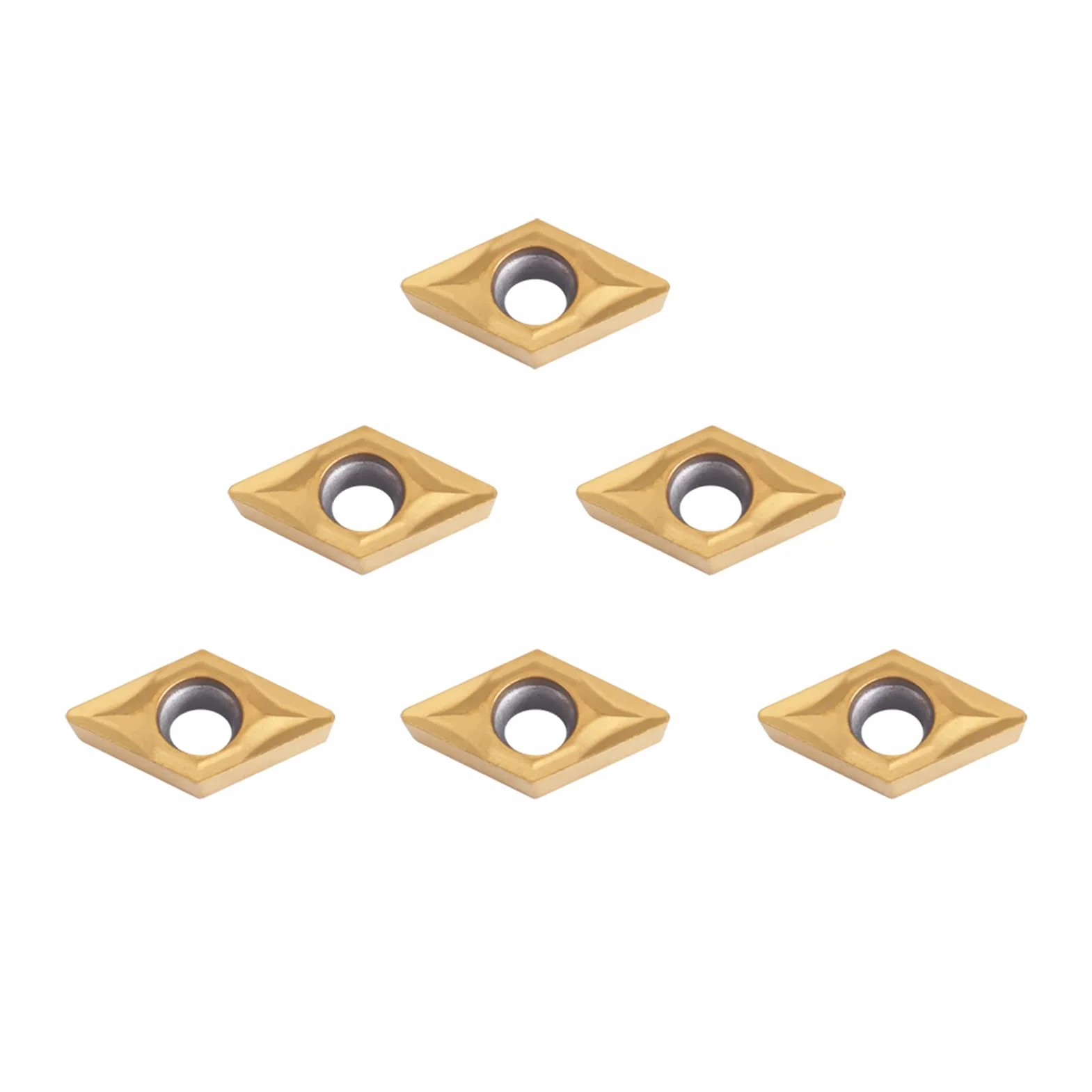 Insertos de Torno CNC DCMT070204 DCMT51.51 Cuchillos Carburo de Diamante Herramienta de torneado 10 Piezas