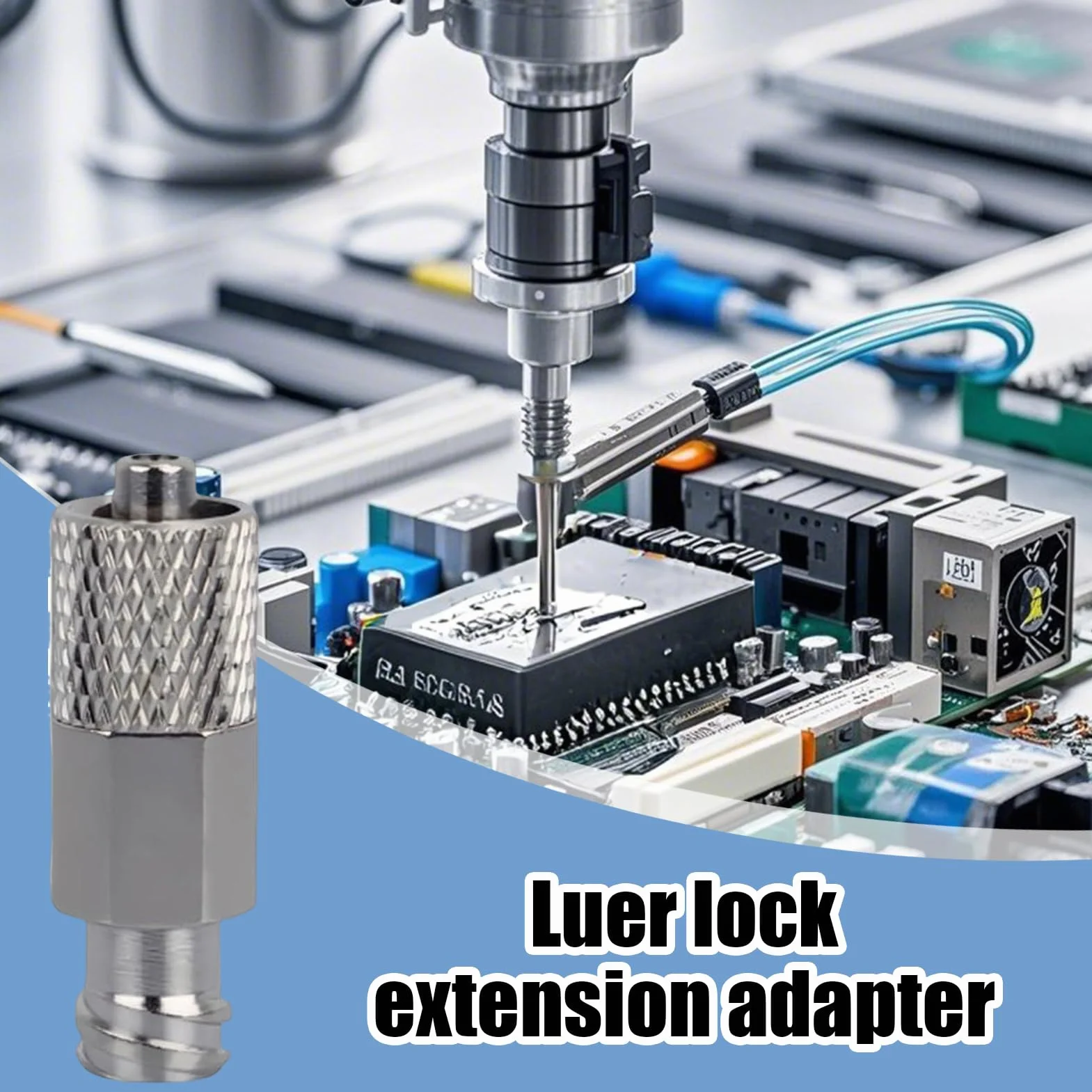 Adaptador de Luer Lock Metal 6 Piezas para Dispensador Conexión Precisión Lubricación Industrial Automotriz
