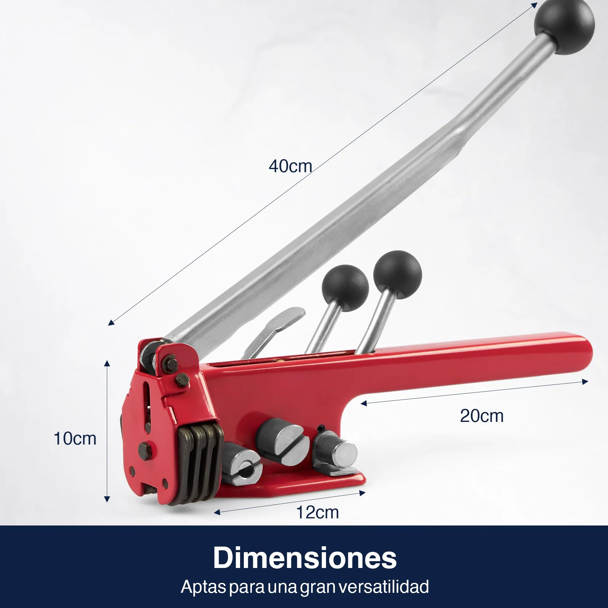 Precifilm Flejadora Manual Para Fleje de Plástico - Para Flejes de 13 y 16 mm - Con Palanca de Tensión, Sellado y Cortado - Utilizar con Uniones Metálicas - Asegura tus Envíos y Paquetes (16 mm)