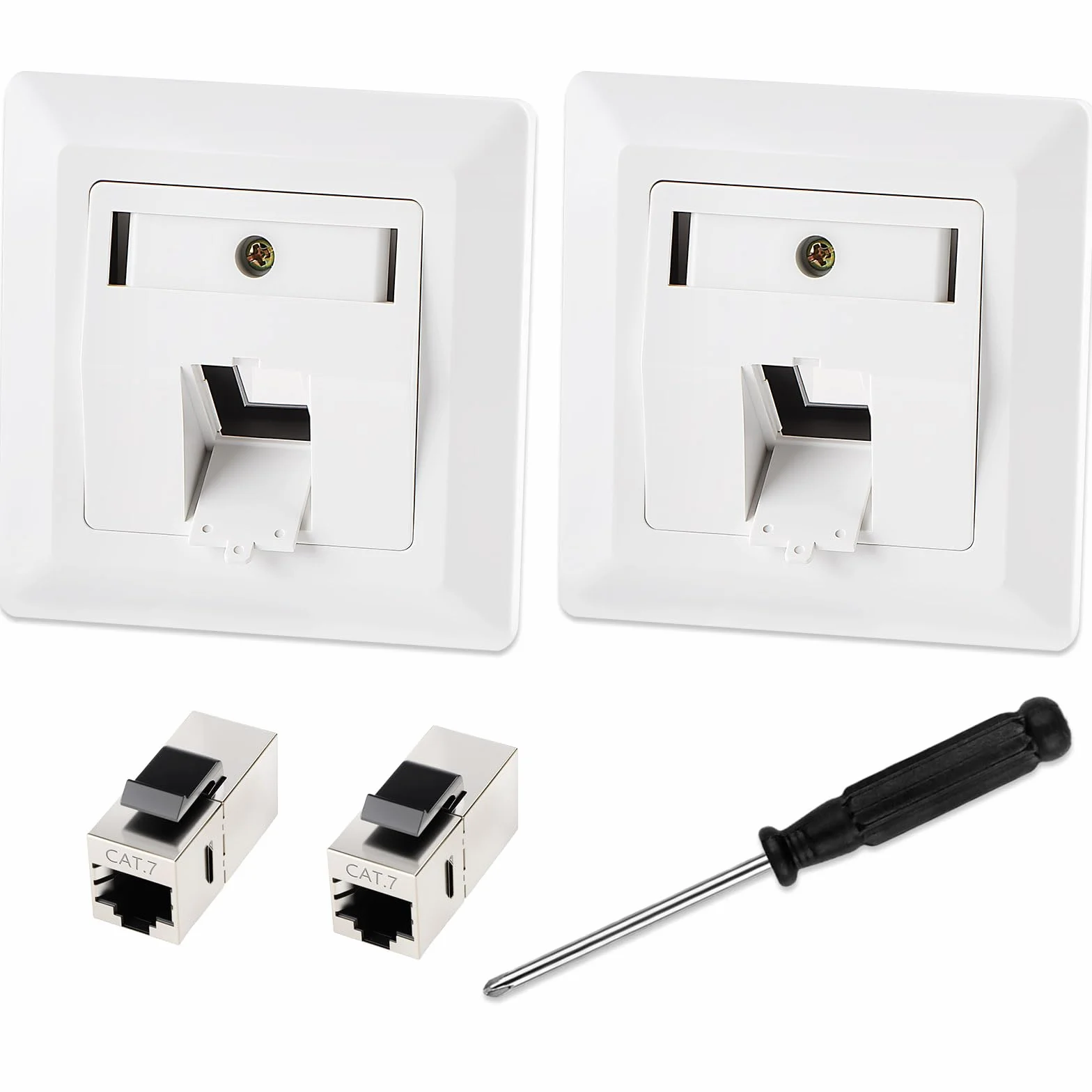 RJ45 Cat 7 STP Blindado 10 Gbit/s Toma de Red Empotrada 1 Puerto 2 Módulos Keystone Placa de Pared Ethernet