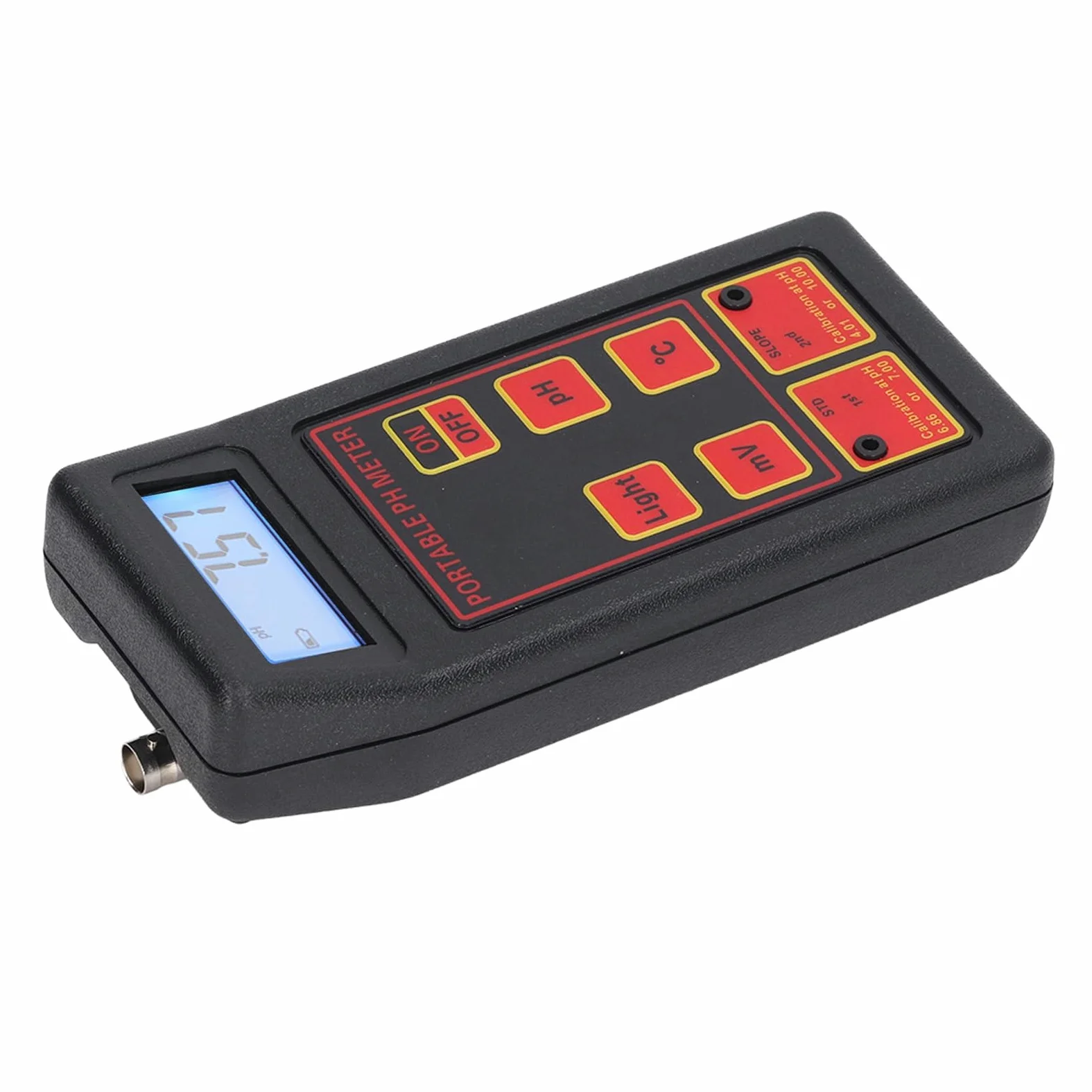 Yctze Probador de Calidad de 4 Dígitos con Pantalla Grande para Medición PH y Temperatura: Solución Prueba Precisa, Portátil y Versátil (Electrodo de PH ORP)
