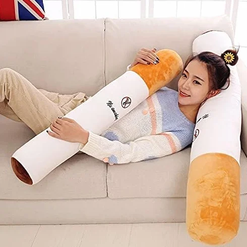 Cojín para Dormir cilíndrico Creativo para Fumar, Almohada para Cigarrillos