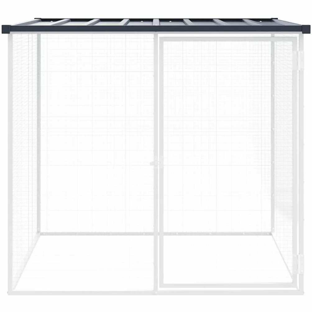 vidaXL Jaula de Gallinas, Gallinero con Toldo, Recinto para Animales Pequeños, Caseta para Jardín, Acero Galvanizado Antracita 103x98x90 cm