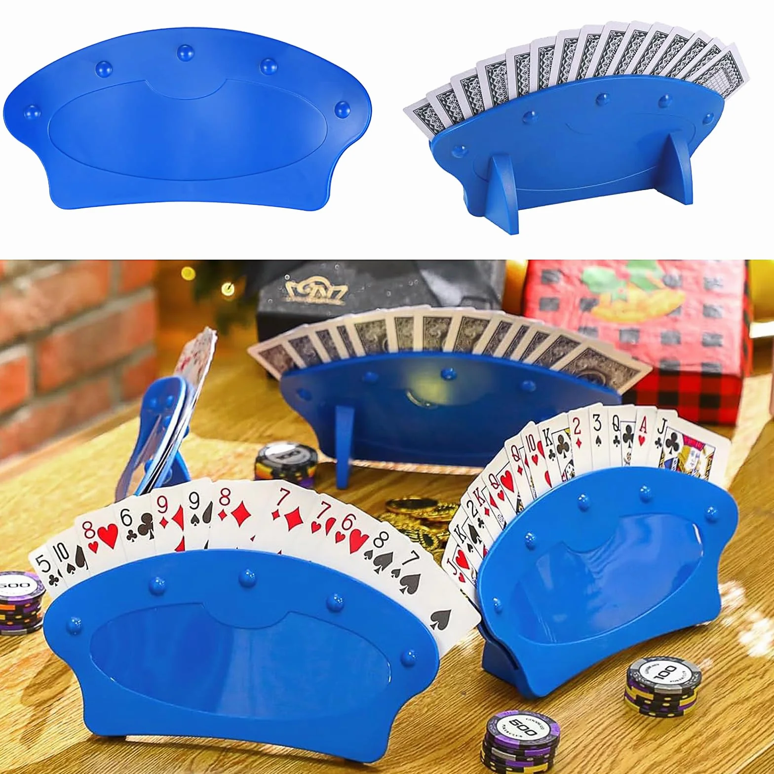 Soporte para Naipes 2 Piezas Manos Libres Soporte de Cartas Póker para Adultos