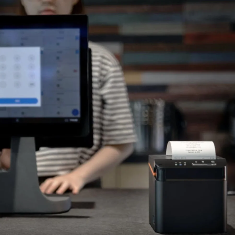SUNMI Cloud Printer - Impresora Tickets 80mm - Papel Térmico 80 mm - Impresora Termica sin Tinta - Corte Automático - Conexión USB, RJ11, Wifi y Bluetooth - Velocidad de Impresión 250 mm/s