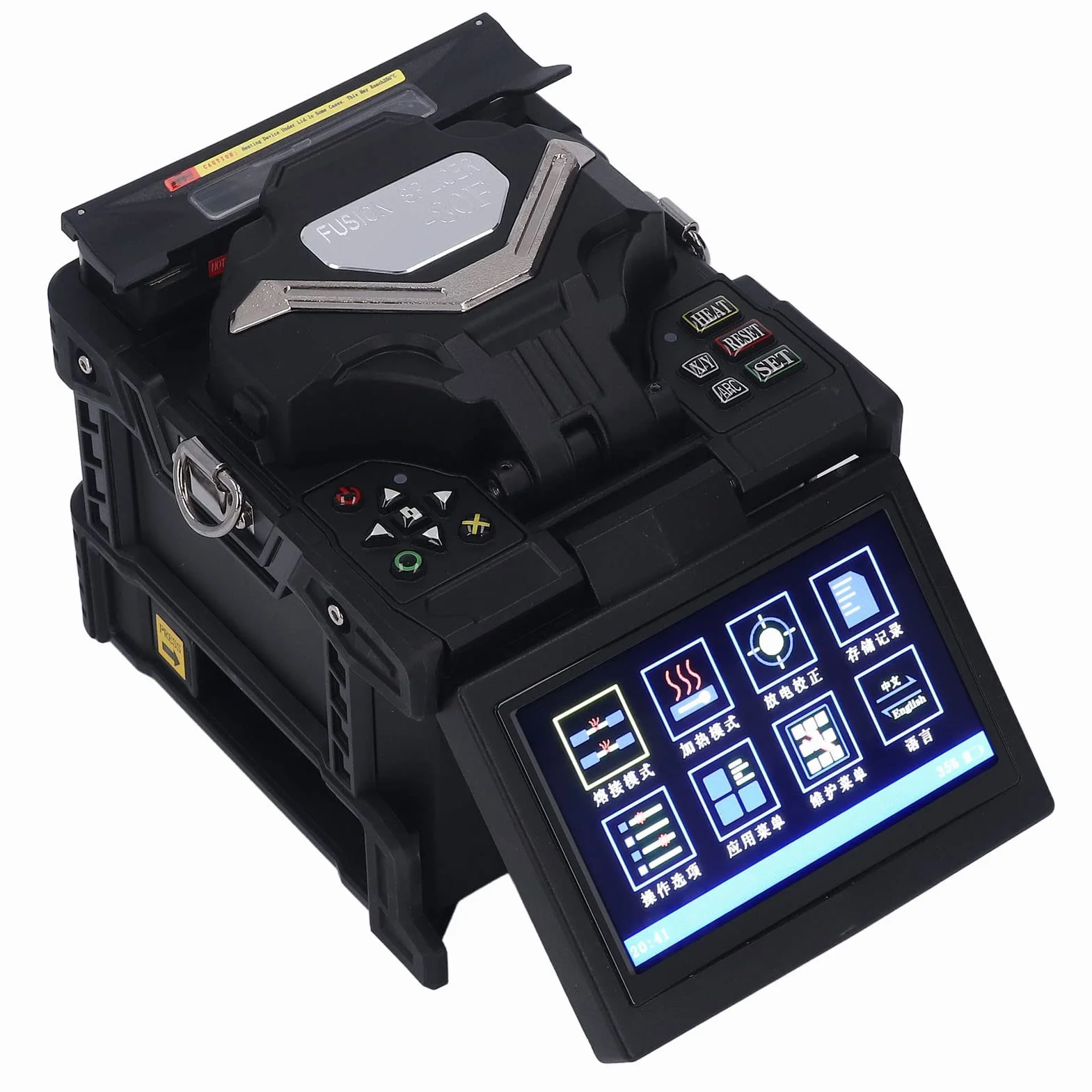 Elprico Empalmador de Fusión de Fibra óptica SKL-80F, Máquina de Empalme de Fibra óptica de Calentamiento Automático con Pantalla LCD de 5 Pulgadas, (Enchufe de la UE)
