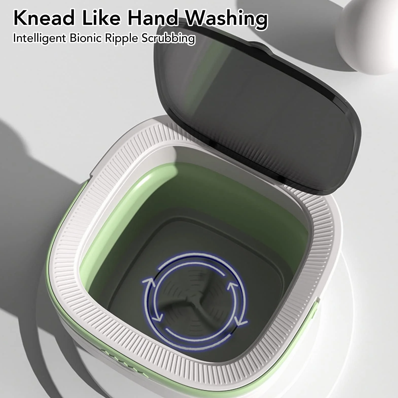 Lavadora Portátil Plegable con Centrifugado, Mini Lavadora Verde