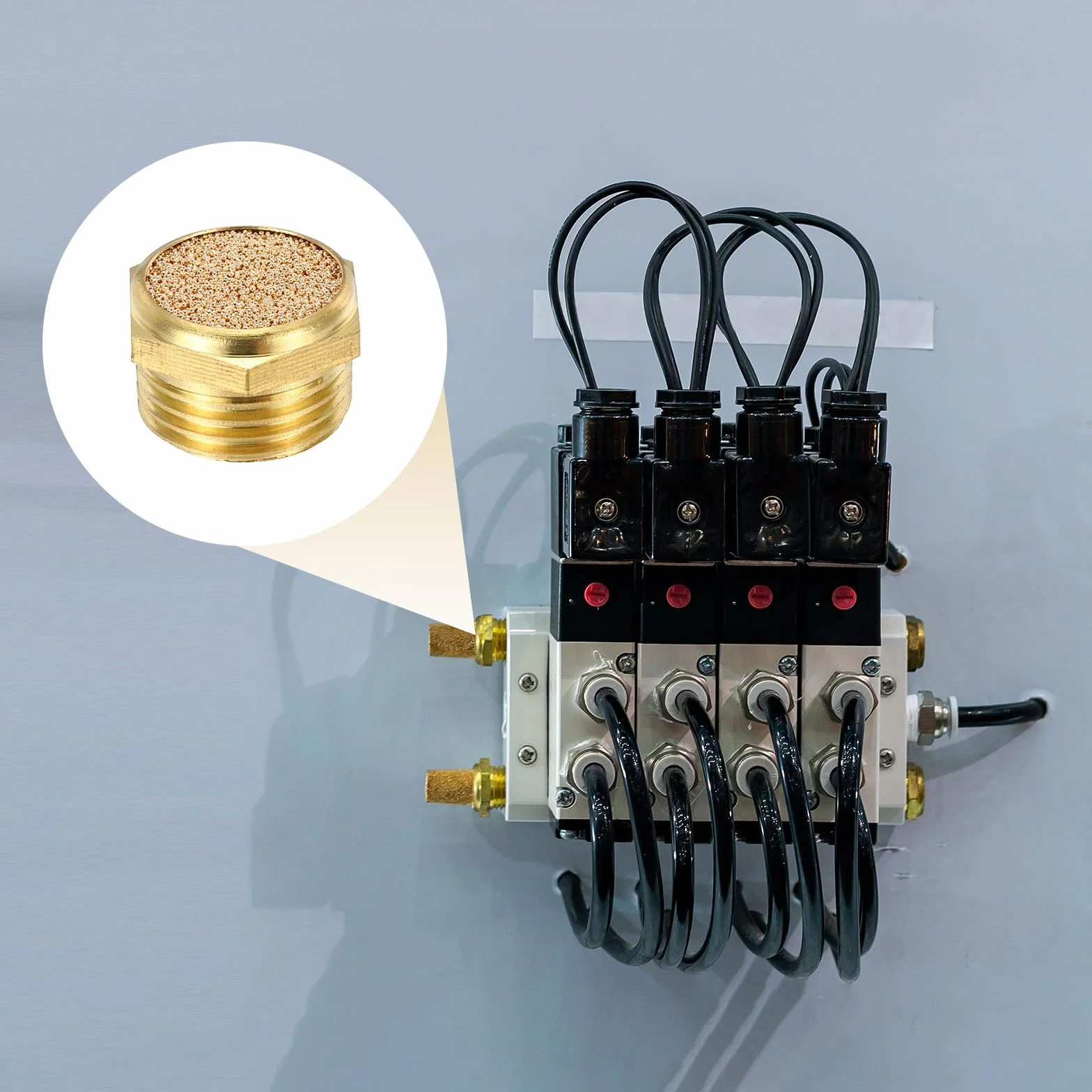 QUARKZMAN Silenciador De Escape Neumático G 1/2" Bronce Sinterizado Accesorios Para Línea De Aire