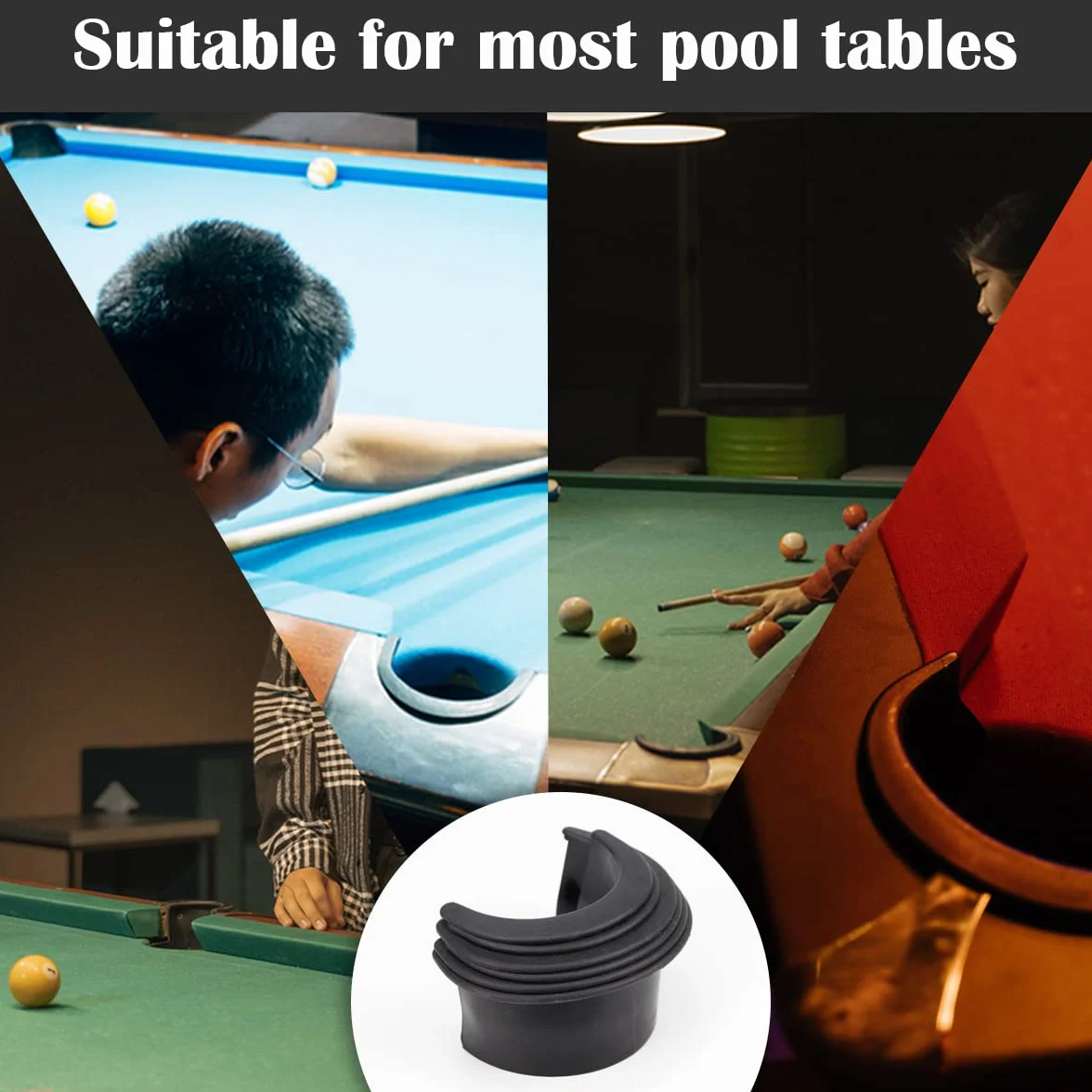 FERCAISH Forros de Agujeros de Billar, Juego de Accesorios de Plástico Duraderos para Mesa de Billar