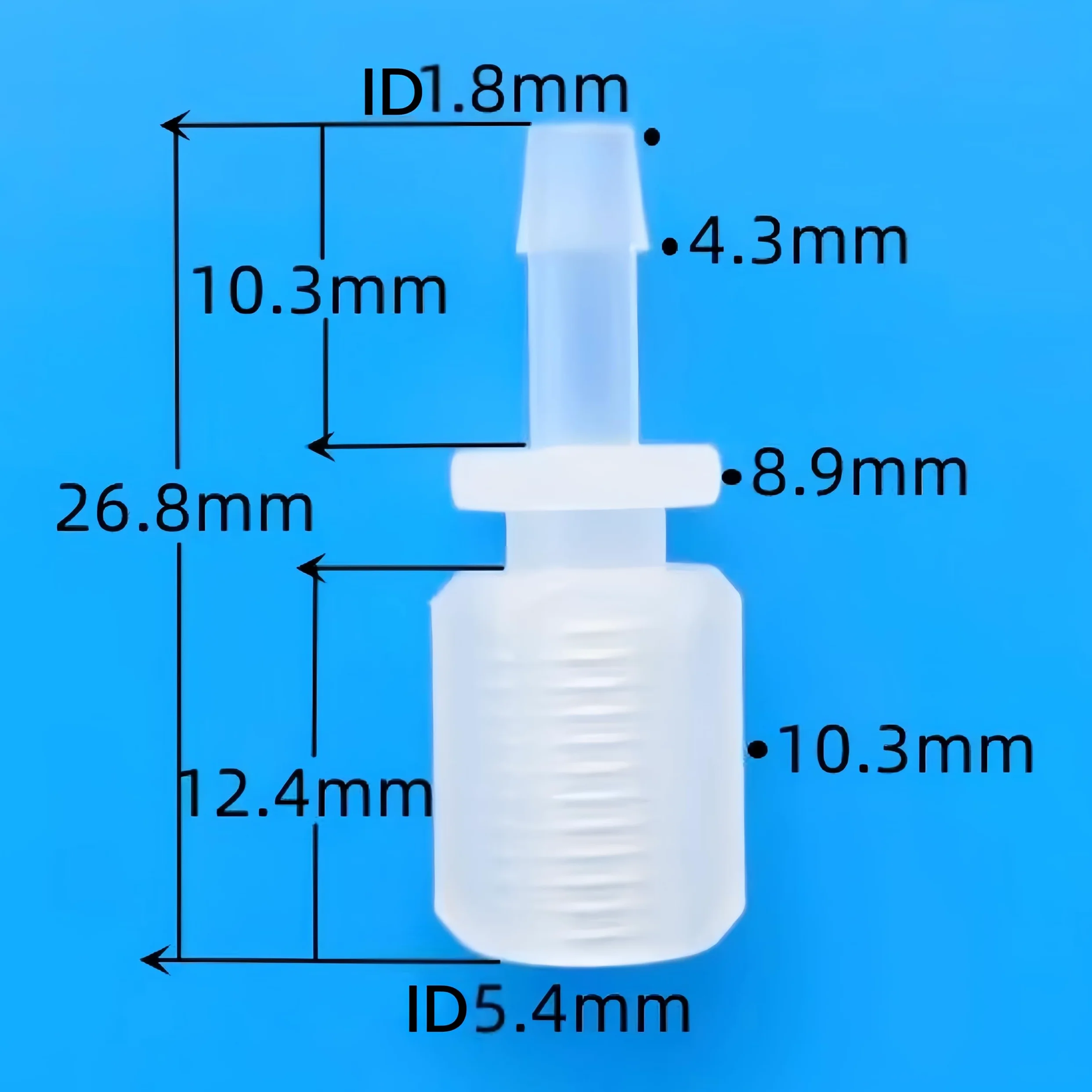 1/4-28UNF macho roscado a accesorios de púas – Conector de manguera de PP duradero for laboratorio, paquete de 25(3.2mm 1/8inch Female Thread)