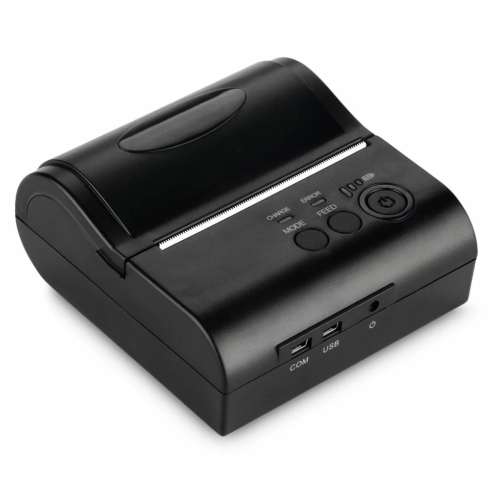 Excelvan - 80mm Bluetooth Inalámbrica Impresora Térmica de Recibos y Tickets, Interfaz de USB, Comandos en STAR / ESC / POS