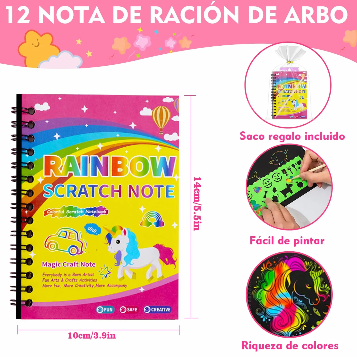 Scratch Art Manualidades Niños, Regalos Cumpleaños Niños Colegio, Detalle Cumpleaños Infantil