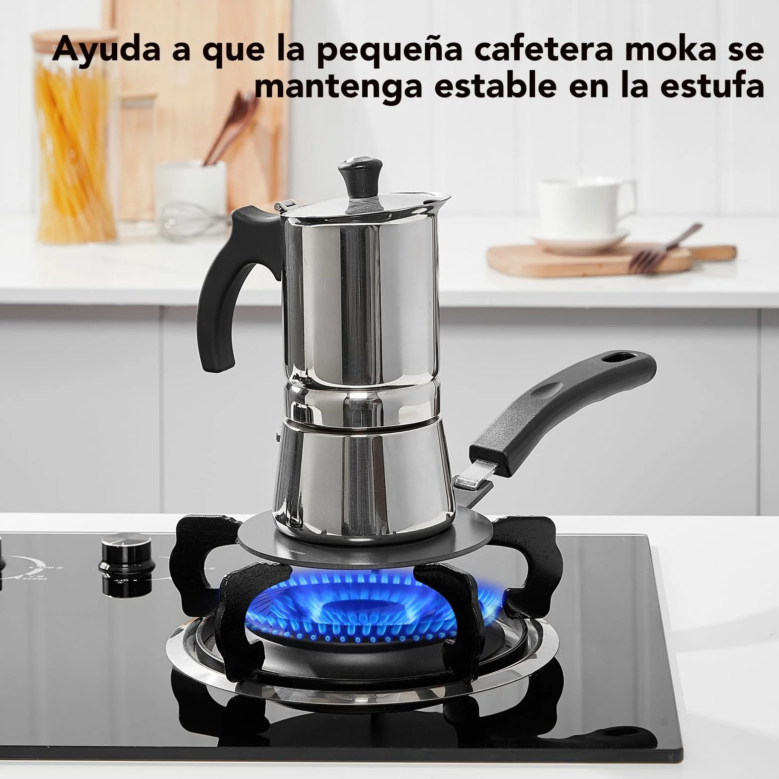 ACTIV CUISINE Adaptador de inducción disco placa 14 cm acero inoxidable difusor calor Moka Negro