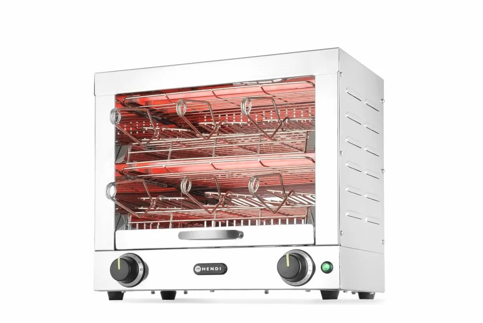 HENDI Multitostadora con 6 pinzas - 230V / 3000W - 438x290x(H)402 mm