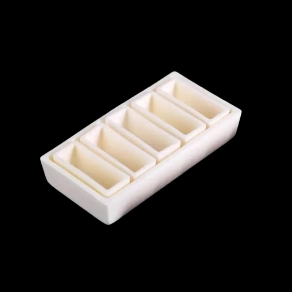 Juego de crisoles de alúmina de alta temperatura for análisis de laboratorio (moldes de combustión de 50-100 mm)(90x65x30mmx12)
