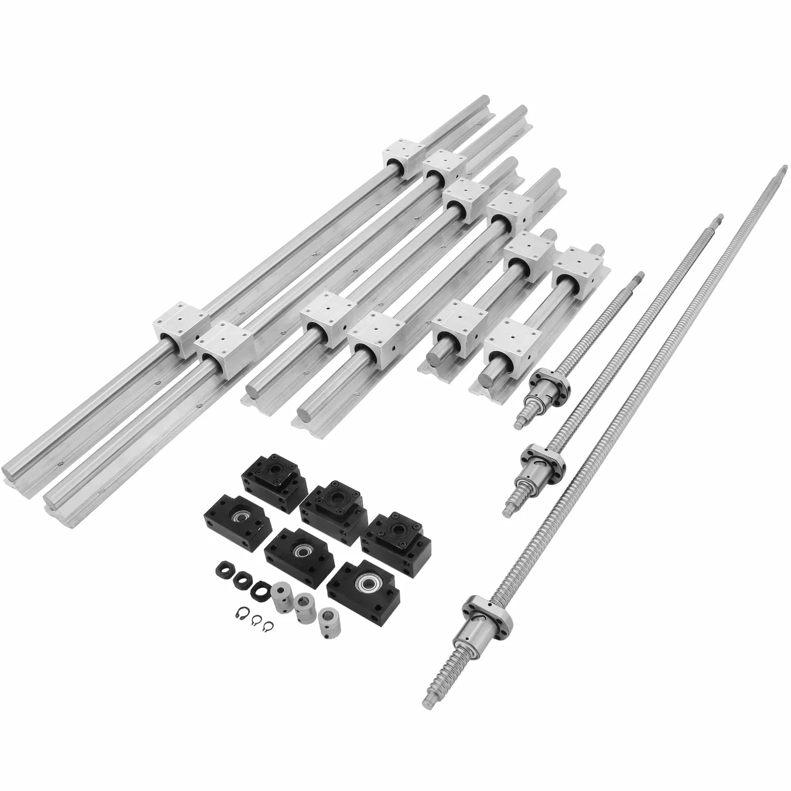 VEVOR SBR20 Guía Lineal Kit Deslizamiento Rodamiento 300-1000mm C7 Tornillos Bola
