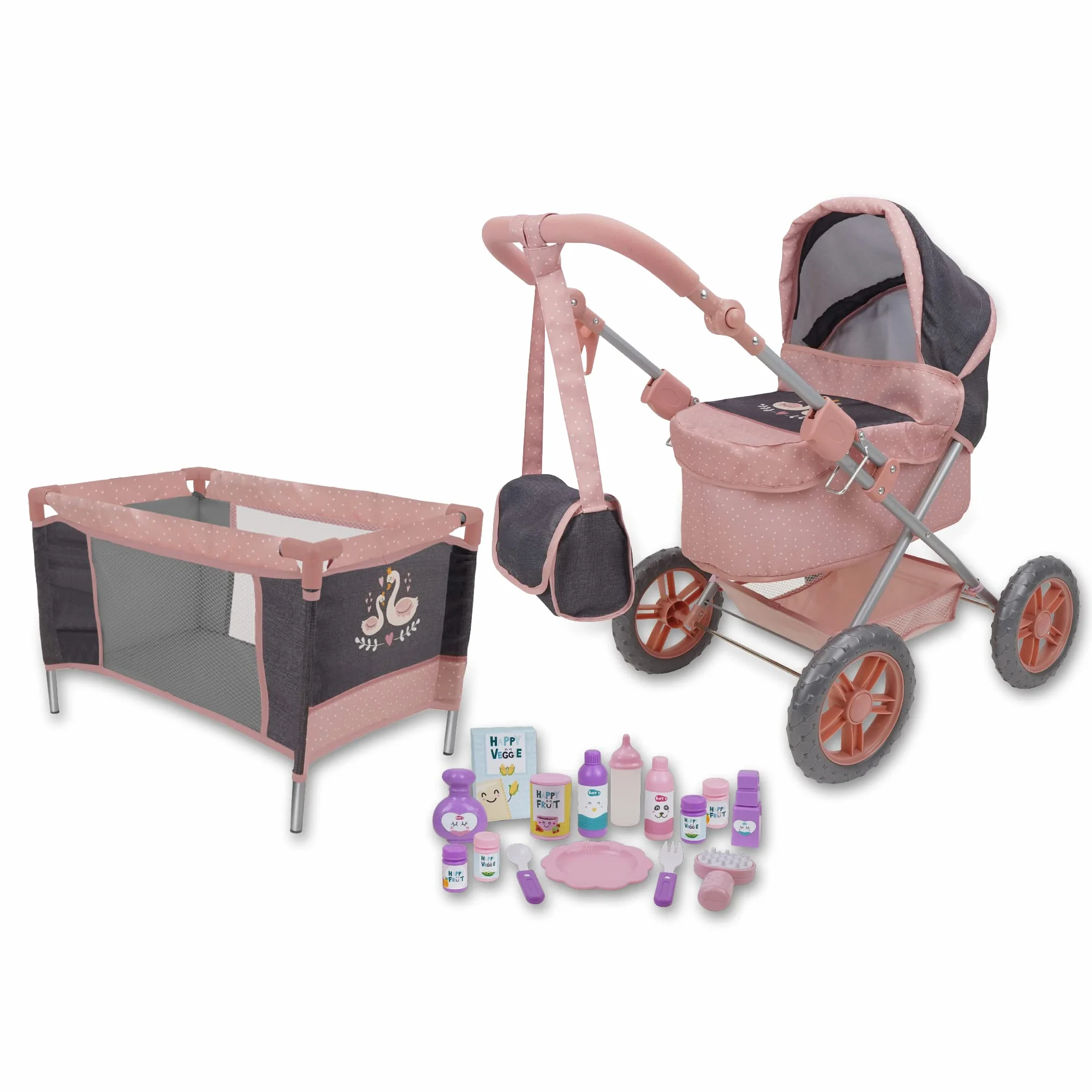 Cochecito para muñecas Little Swan 509, juego de 18 unidades, a partir de 3 años