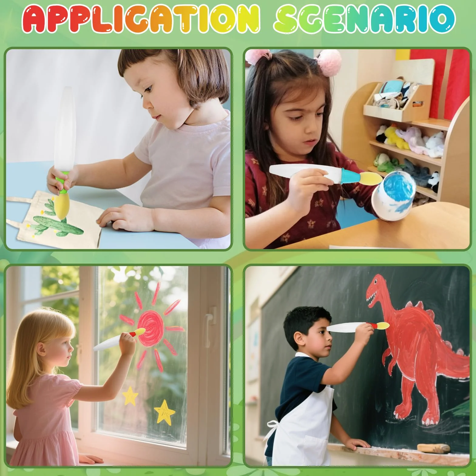 Juego de acuarela para niños de 3 años, pincel de tiza para arte y bricolaje