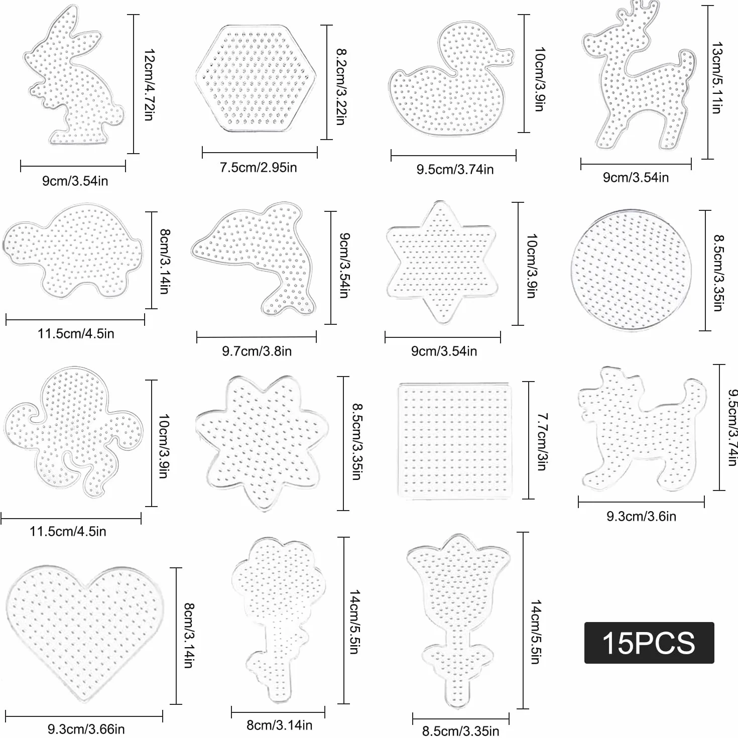 Plantilla de Cuentas 5mm Animal Pegboards para Planchar Adultos Artesanía DIY