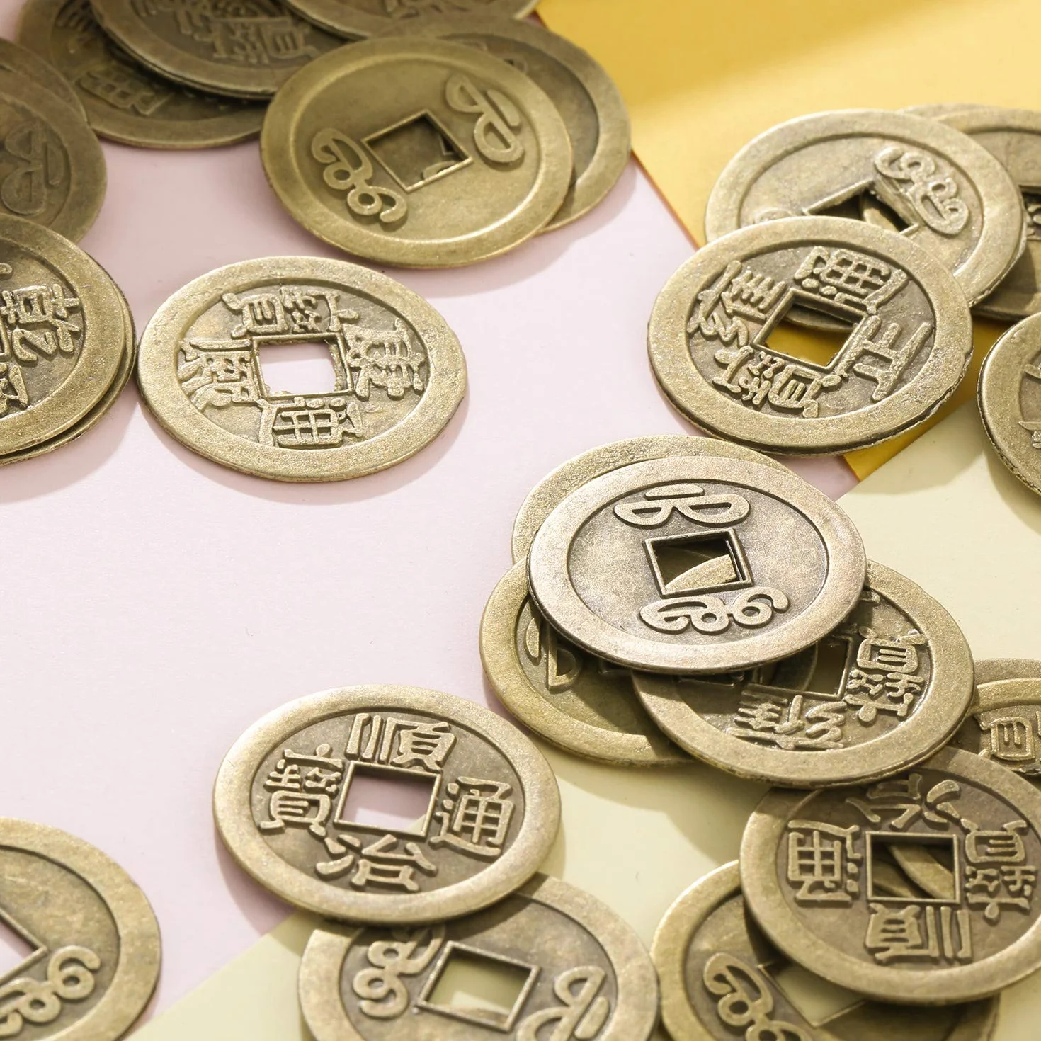 Feng Shui Monedas Chinas 50 Piezas Moneda de la Suerte I-Ching 2 cm
