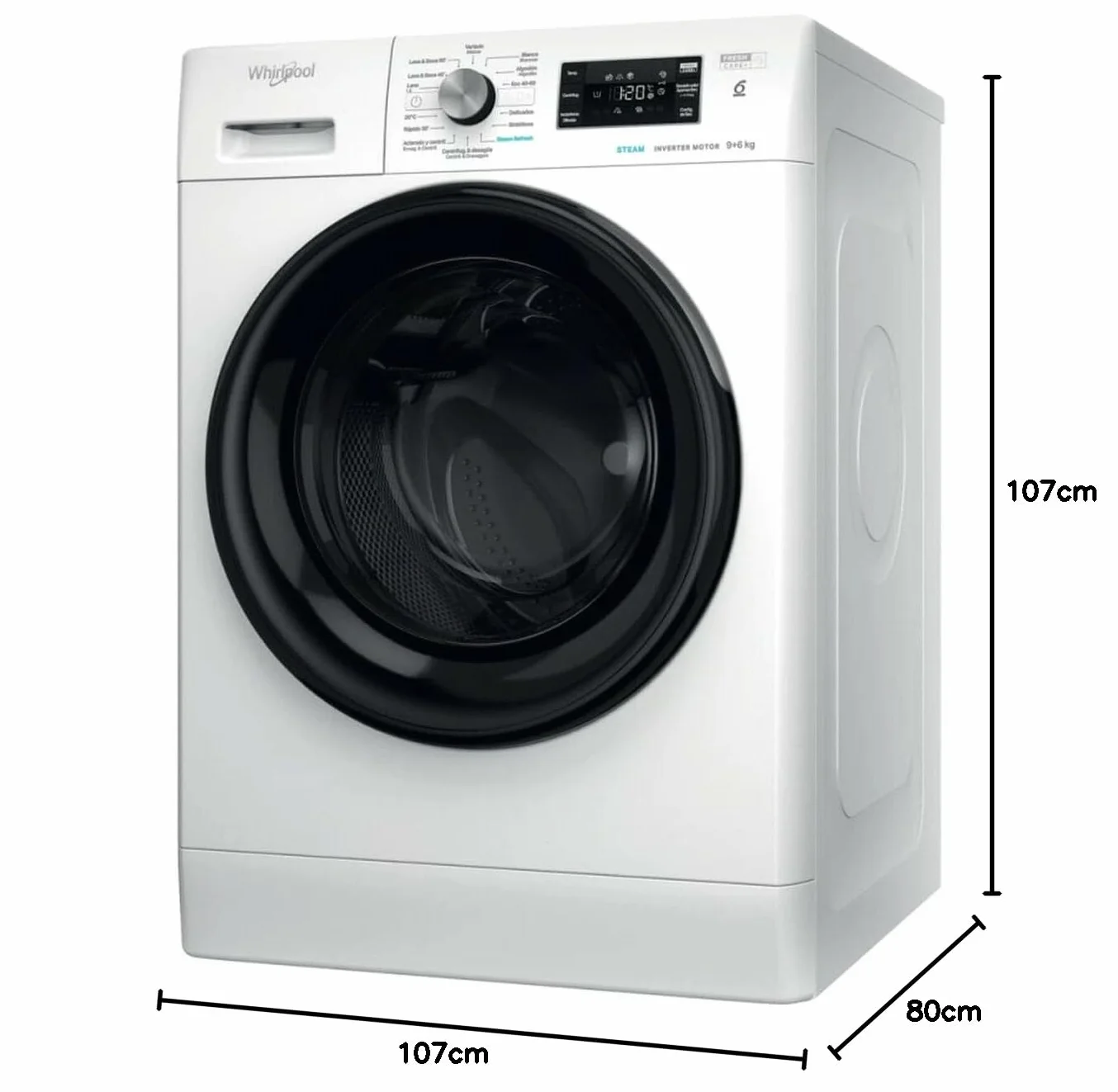Whirlpool Lavadora Secadora FFWDB964369BVSP Blanco 9 kg 1400 RPM
