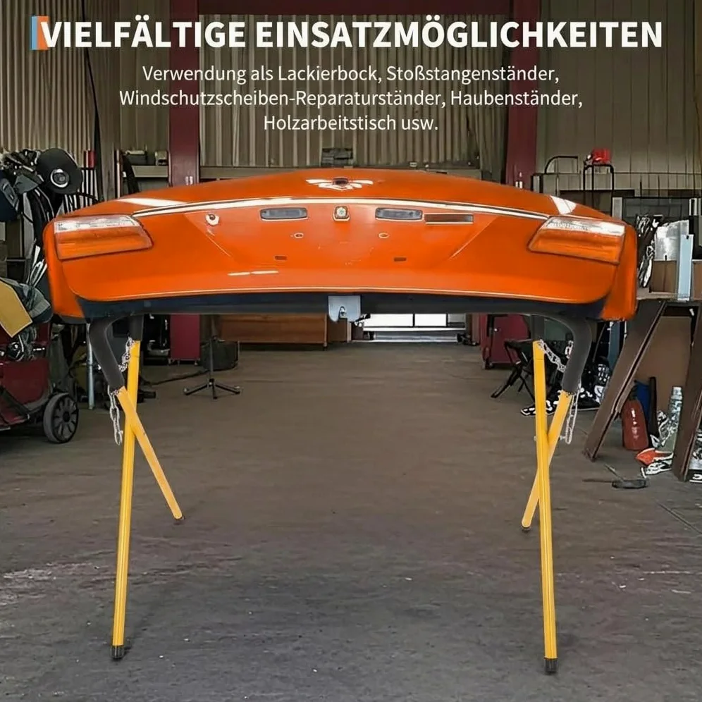 Soporte de trabajo plegable de 340 kg de capacidad de carga – Soporte de banco de trabajo plegable para parachoques y capó – Soporte portátil de montaje y reparación para garaje y taller