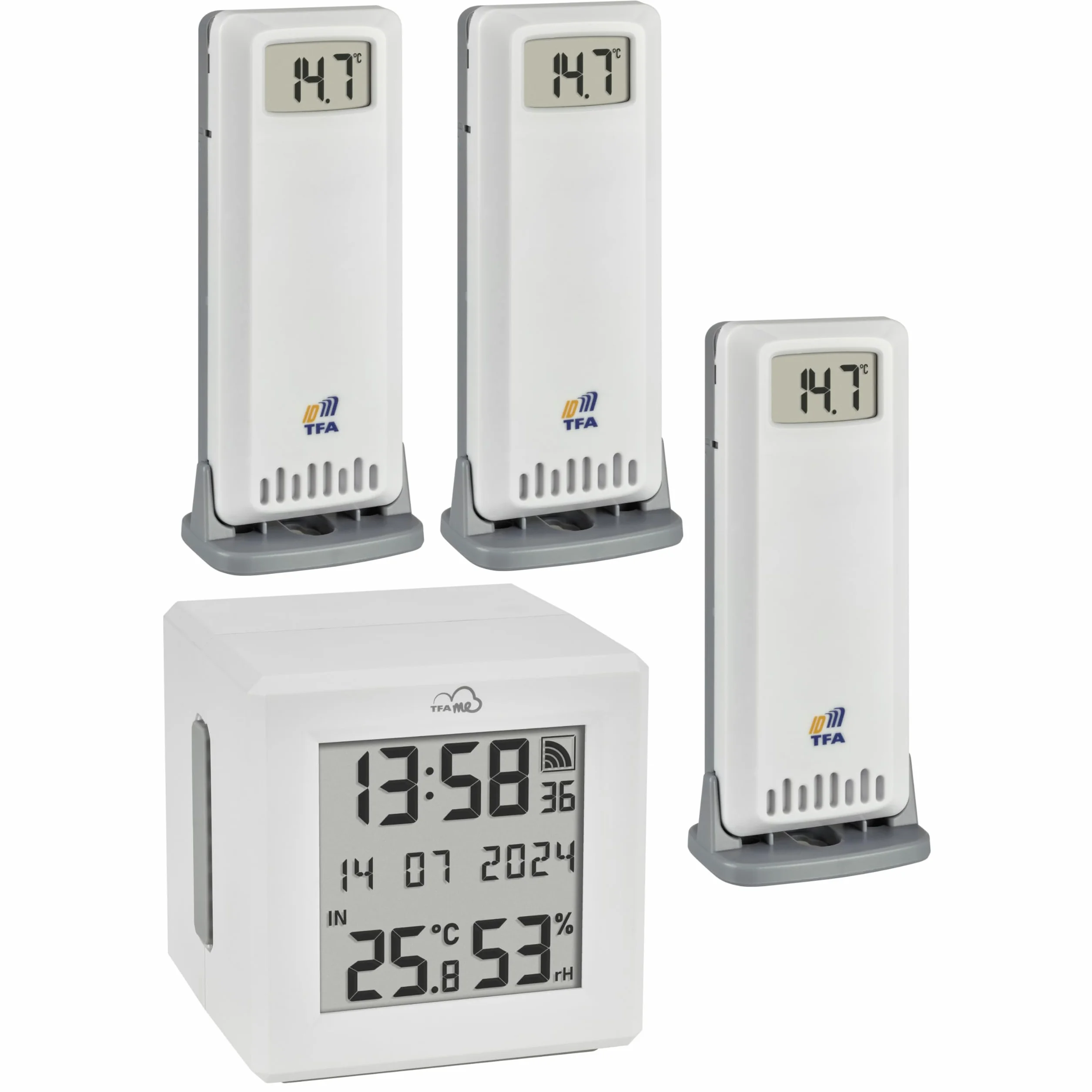 TFA Dostmann TFA.me ID-01 35.8103.99 - Puerta de enlace WLAN (3 transmisores de temperatura y humedad, TFA.me para PC, smartphone, tableta, control climático)