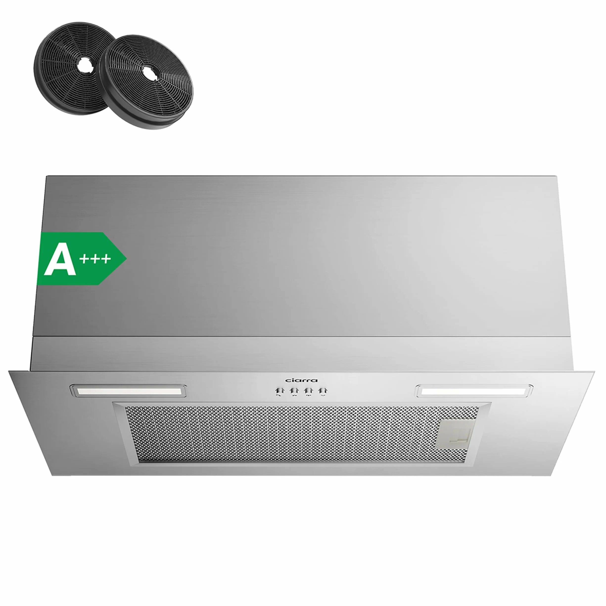 CIARRA CBCS6926A Campana Extractora Encastrable 650 m³/h 60 cm Acero Inoxidable LED