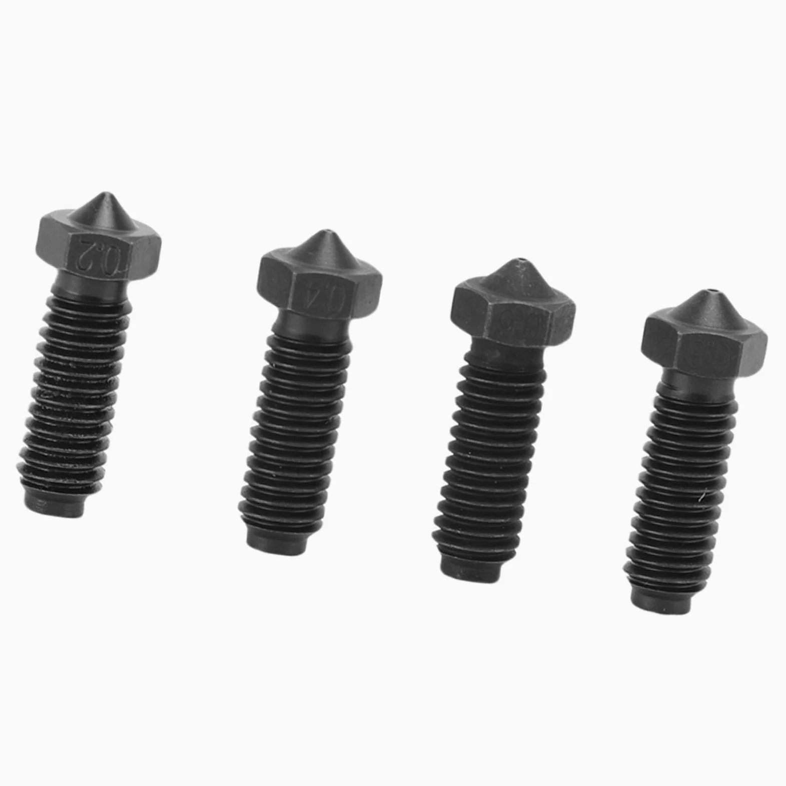 Kit de boquillas de acero endurecido, 40 piezas compatibles con piezas de repuesto de impresora 3D 3 Combo S1, juego de boquillas de 0,2 0,4 0,6 0,8 mm para impresión 3D F