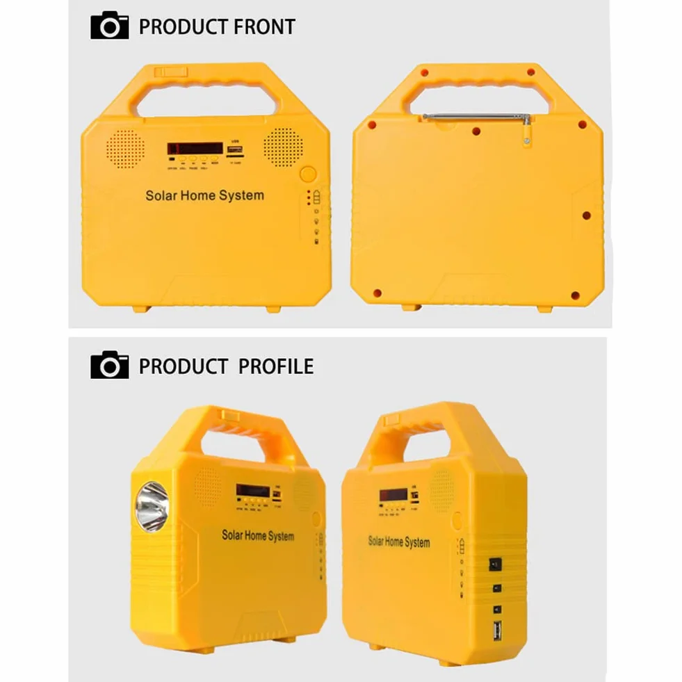 Sistema de iluminación solar de emergencia, kit de generador de energía solar portátil para alimentación de emergencia, hogar y exterior, generador solar multifunción