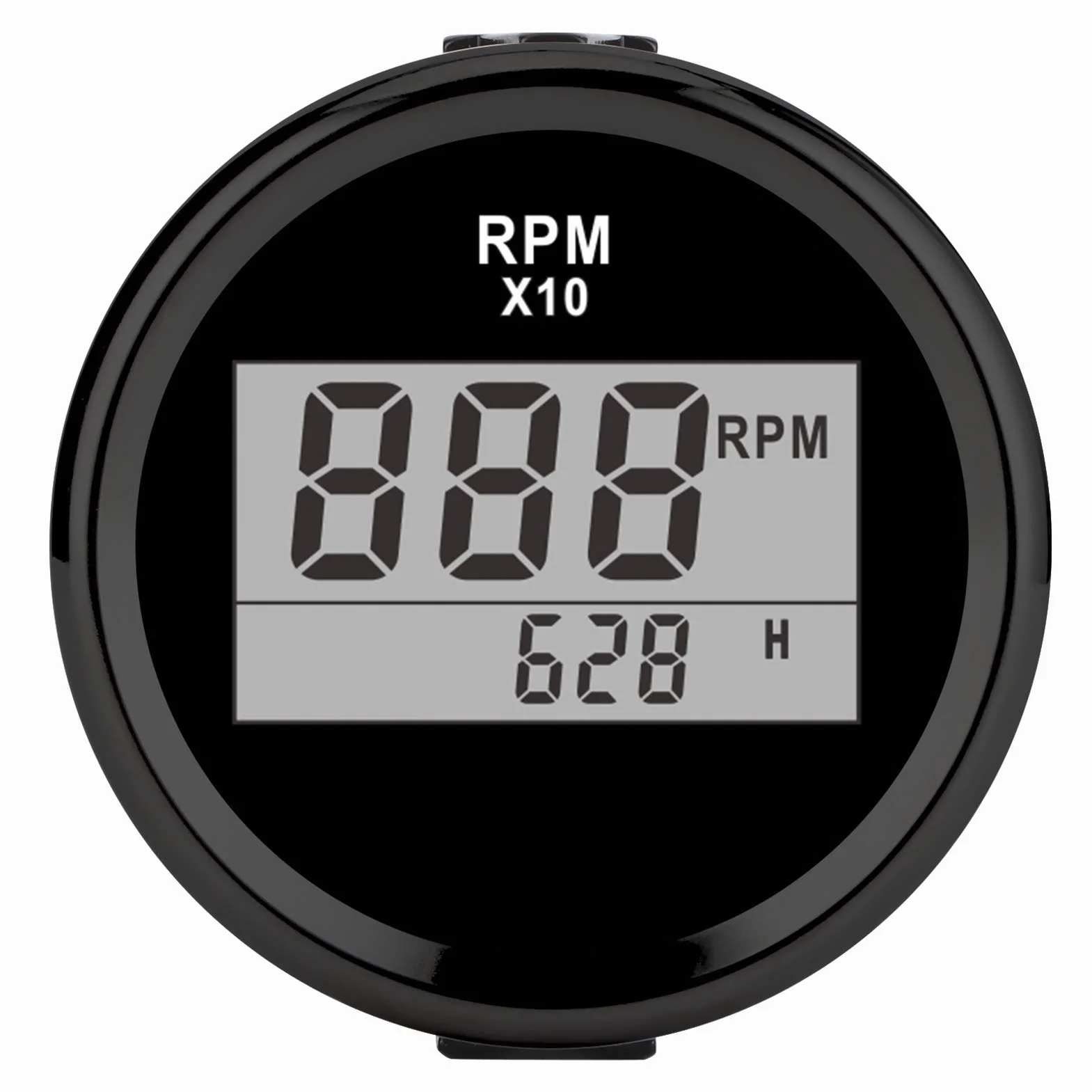 Tacómetro Medidor Digital 0-9990RPM IP67 9-32V 52mm 2 Pulgadas Pantalla LCD para Coche Camión Barco