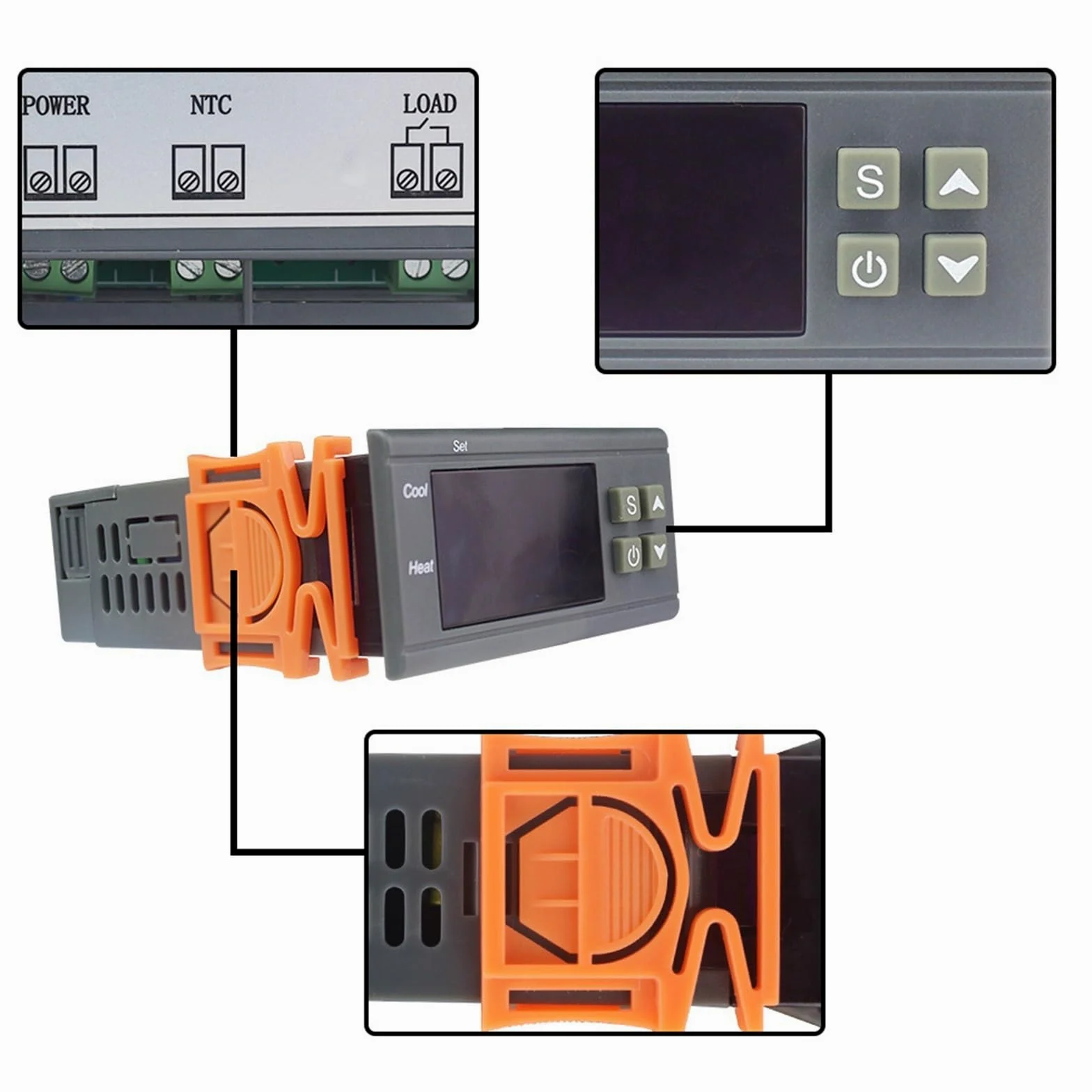 Termostato Digital de 30 A C/F, regulador Temperatura, termostato incubadora 110 V y 220, Pantalla LED, Sensor NTC retardo