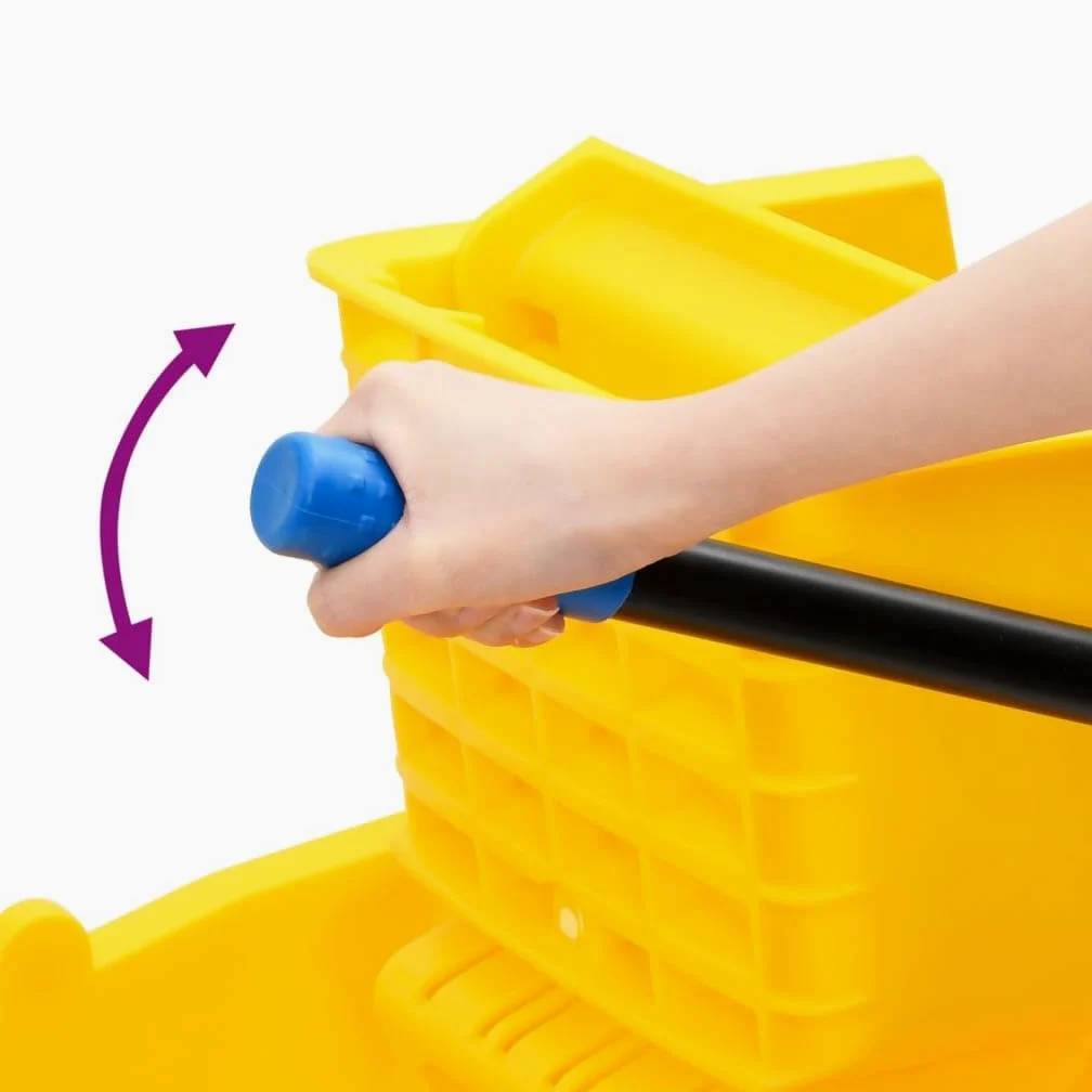 Cubo de fregona con escurridor y ruedas (36 L, PP, 36 L), color amarillo