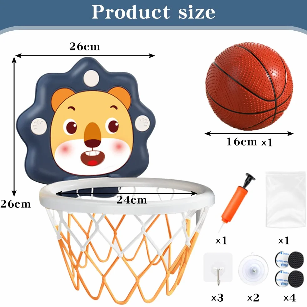 Mini Cesta de Baloncesto de Pared de Interior con Bola y Bomba para Niños 3+