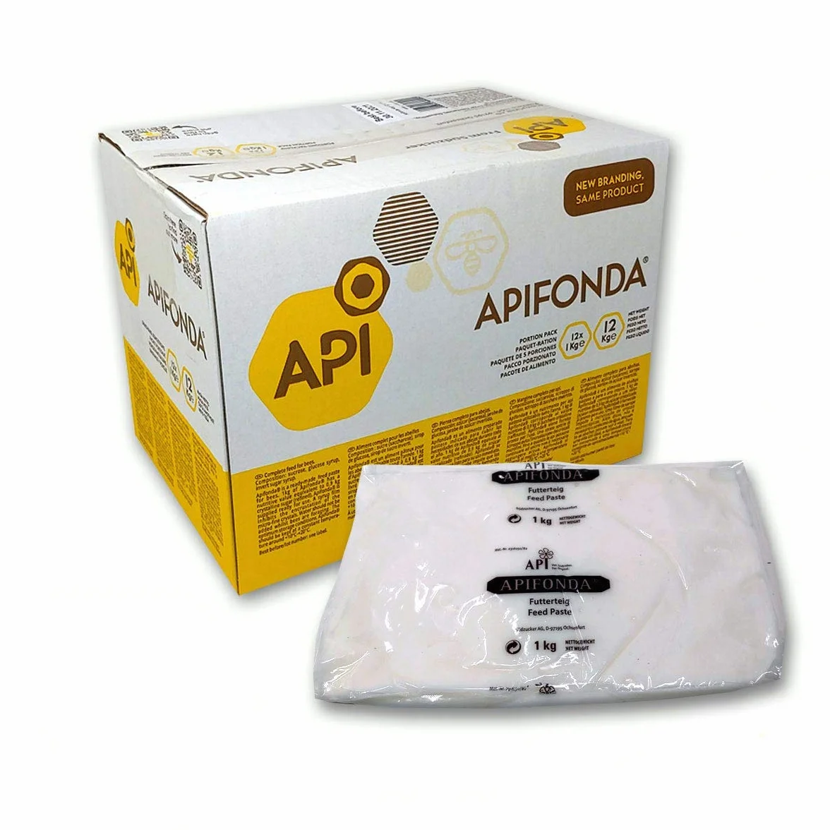 Cándito para abejas, alimento en pasta para apicultura, 1 kg (caja de 12 unidades)