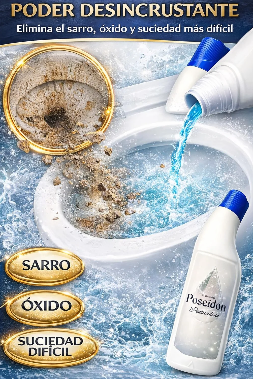POSEIDON Gel Desincrustante Antical WC Sanitarios 750g