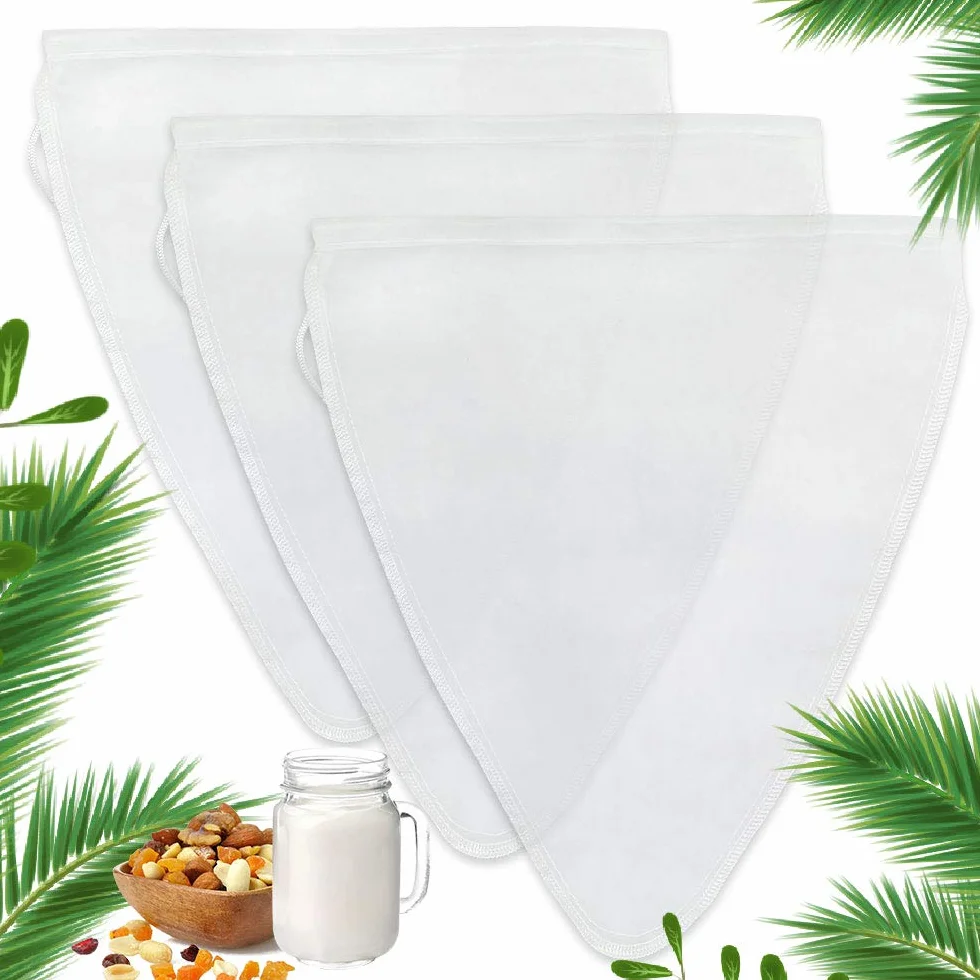 Annvchi Nut - Bolsa para leche de frutos secos, paquete de 3 paños de filtro, para la producción de leche de almendras