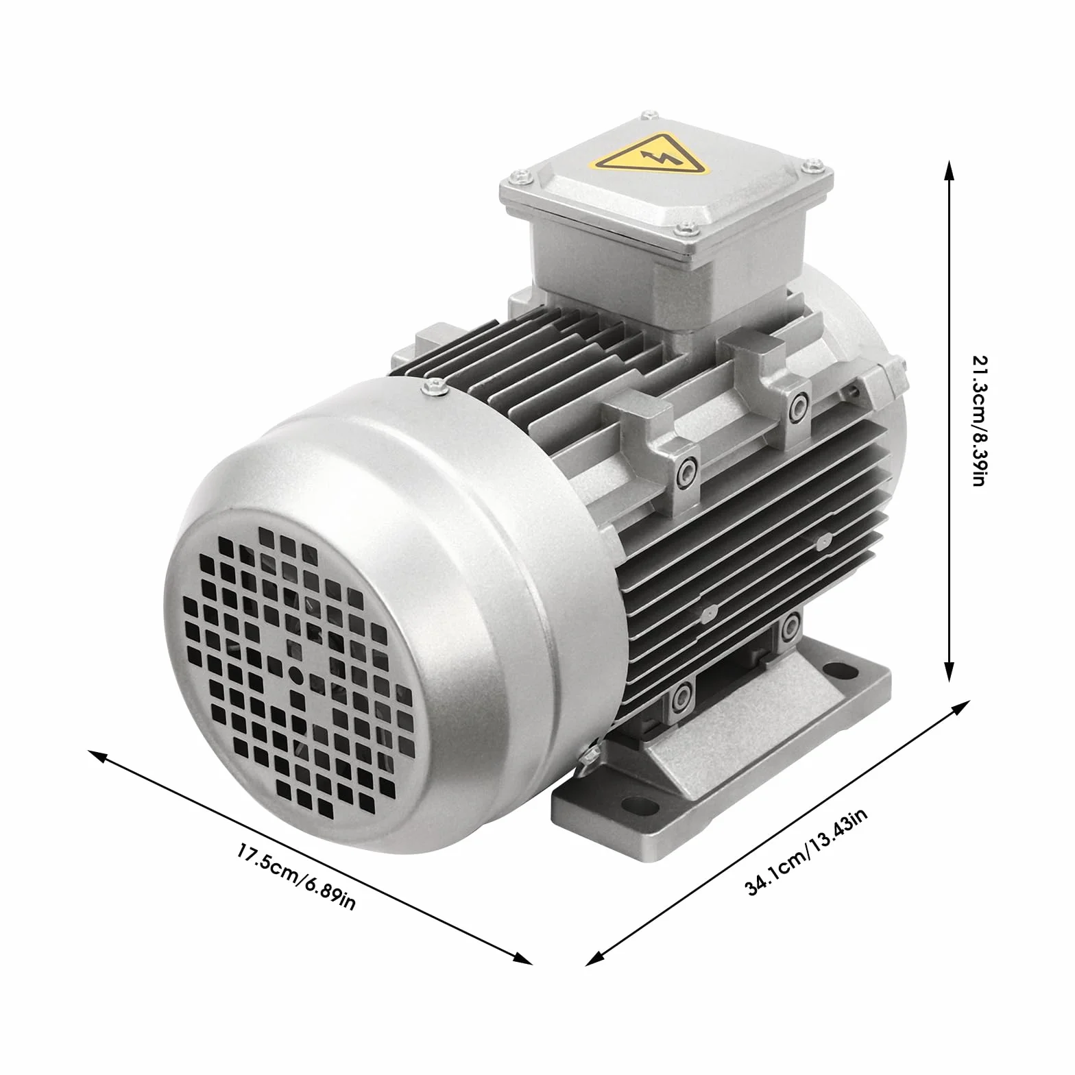 Motor trifásico de 1,5 kW, 380 V 50 Hz, 1405 rpm, grado de protección IP55, carcasa de aluminio, MS90L-4, para ventiladores, bombas, máquinas herramientas