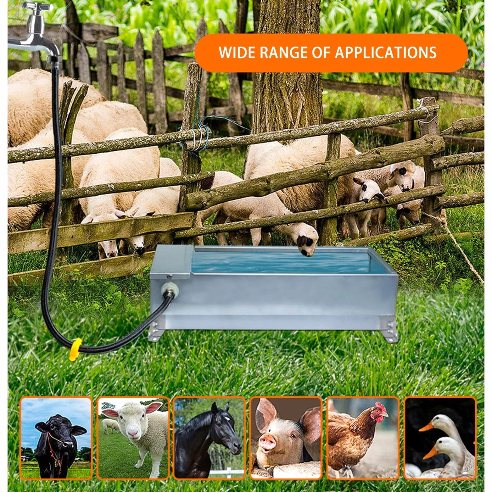 Bebedero automático para ganado con válvula flotante, cuenco de agua autollenable para caballos, cabras, cerdos, vacas y ciervos